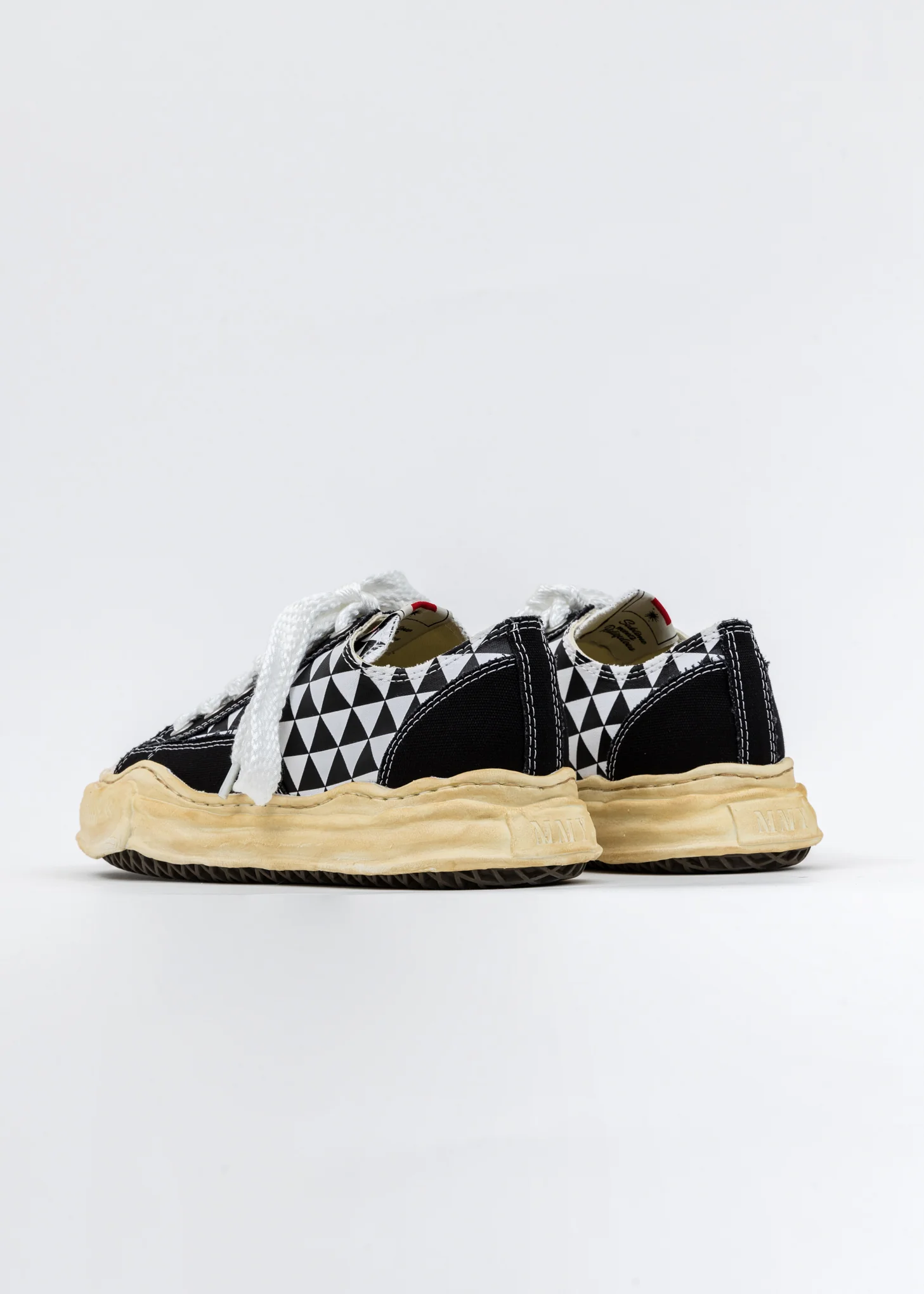 Black Printed Canvas Original Sole Overdyed Lowcut Sneaker - Image 3