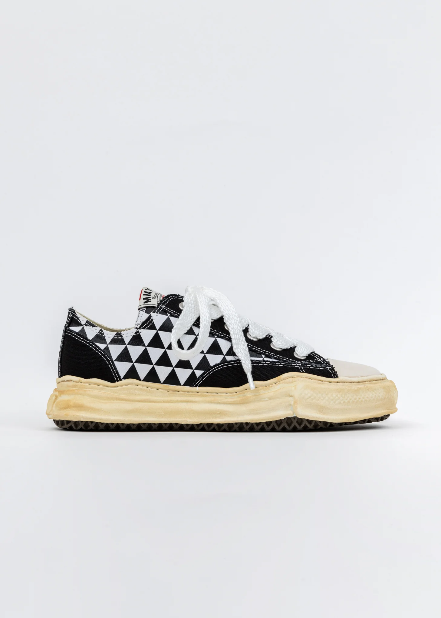 Black Printed Canvas Original Sole Overdyed Lowcut Sneaker - Image 5