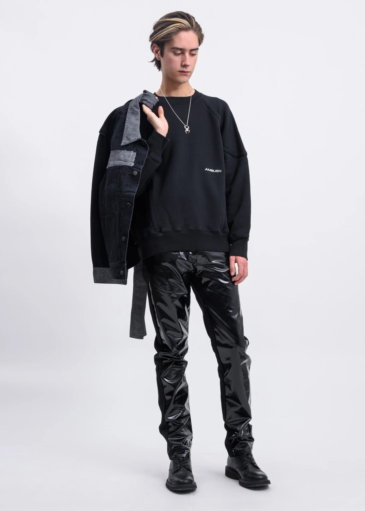Black PU Five Pocket Trousers - Image 5
