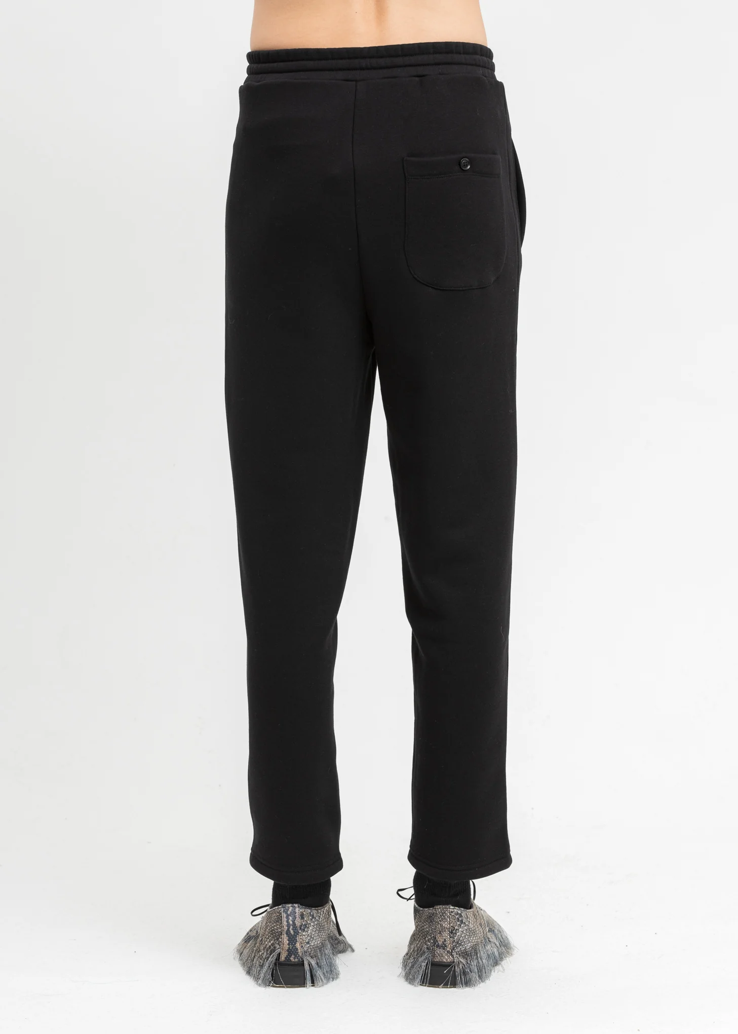 Black Puppet Embroidery Sweat Pants - Image 4