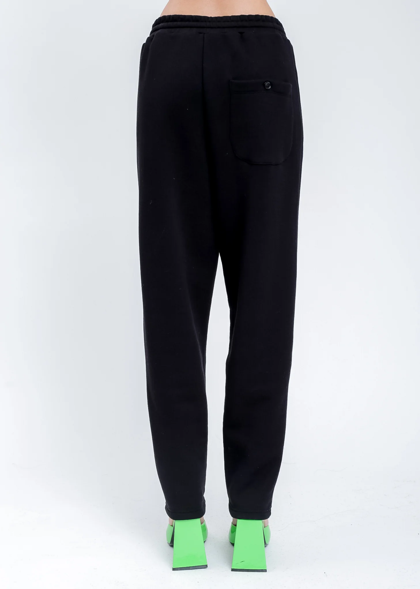 Black Puppet Embroidery Sweat Pants - Image 4