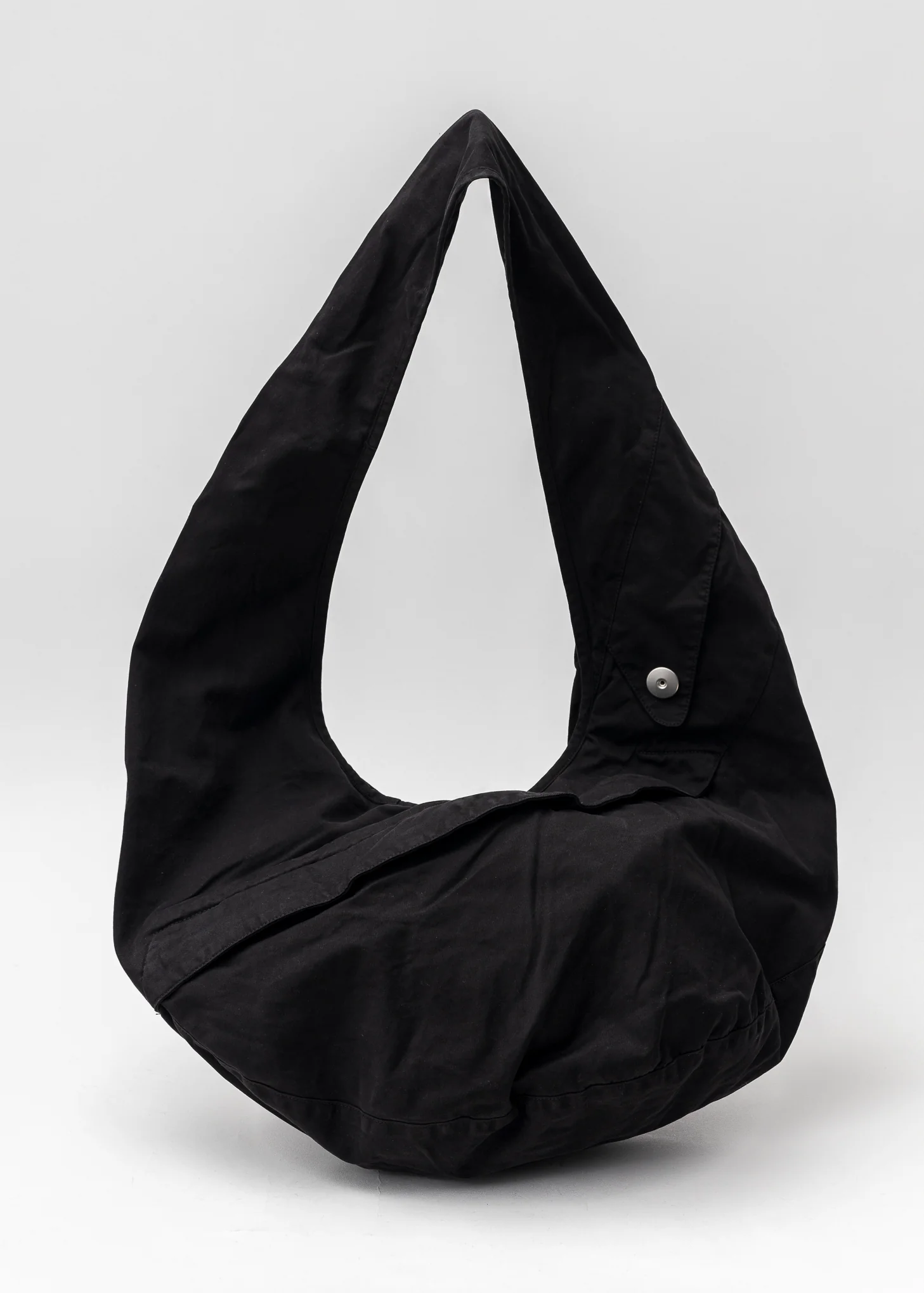 BLACK PURE DYED COTTON MIDI LIDIA BAG