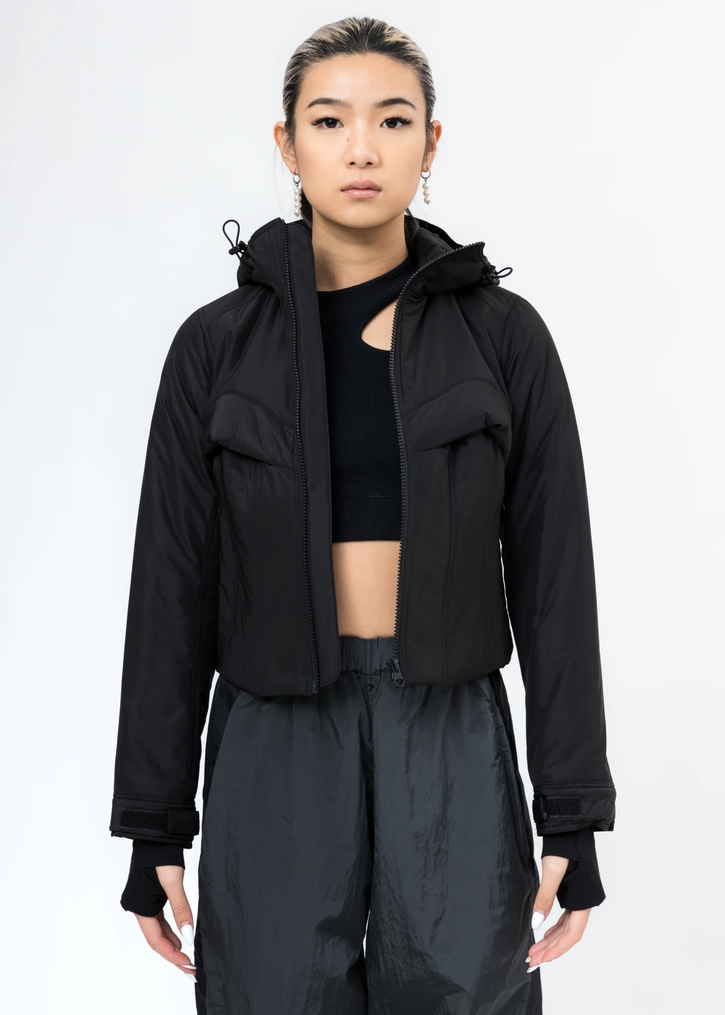 Black Quill Padded Jacket - Image 5