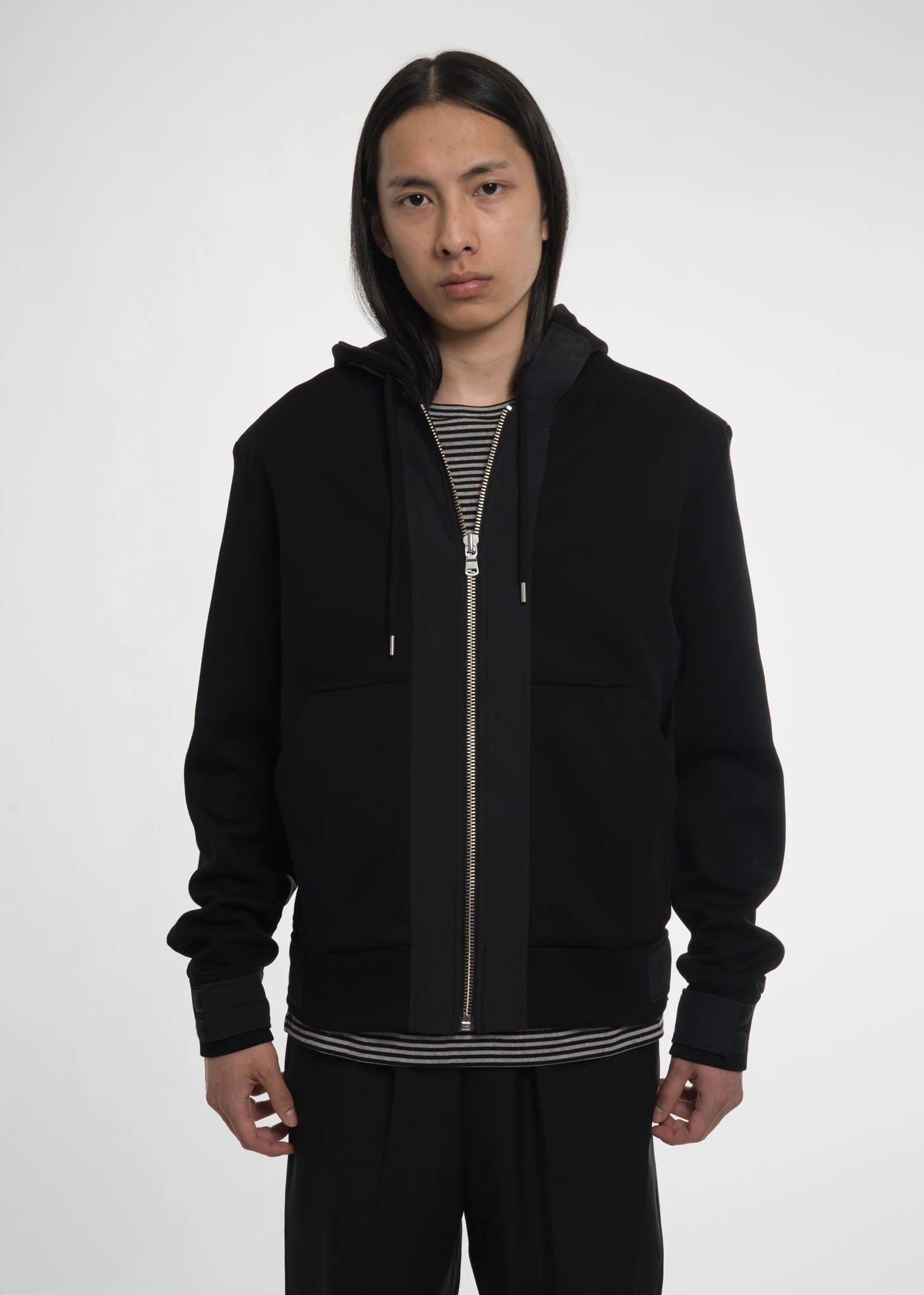 Black Quilted Back Hoodie - Image 2