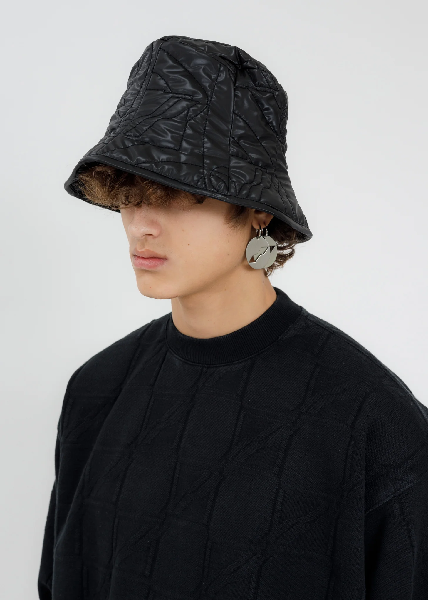 Black Quilted Bucket Hat