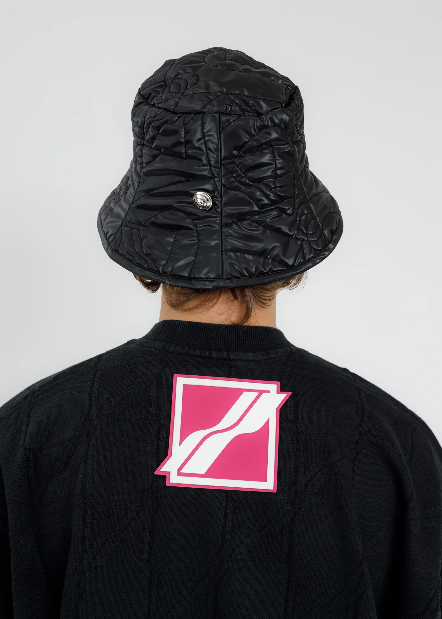 Black Quilted Bucket Hat - Image 2