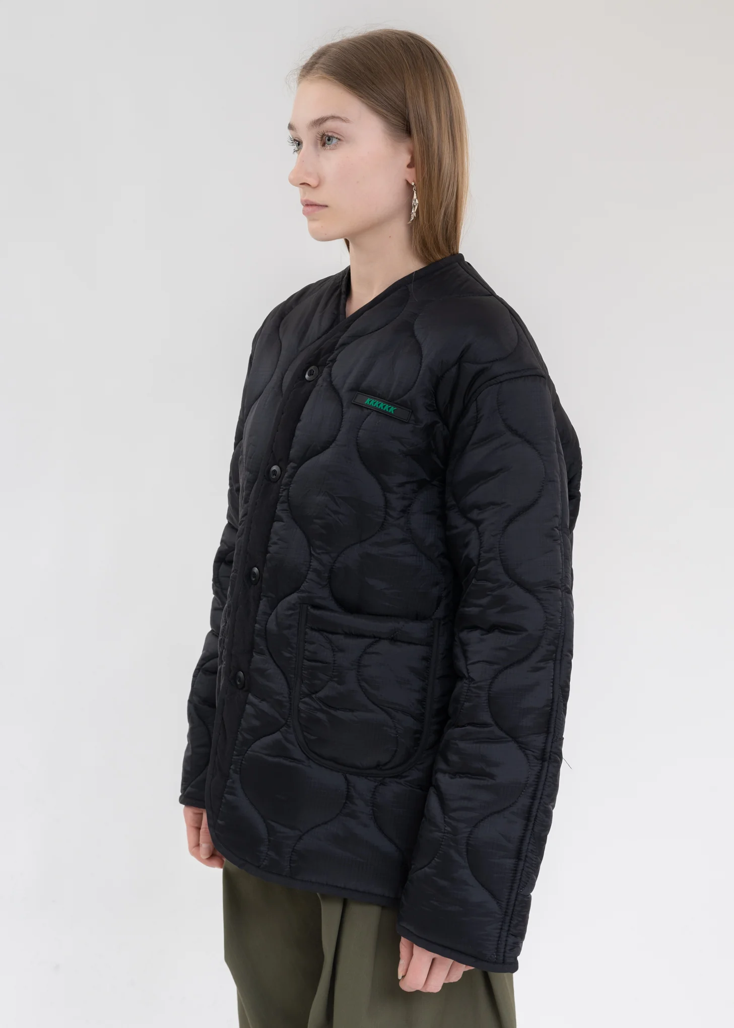 Black QUILTED JACKET With YLUML - Image 3