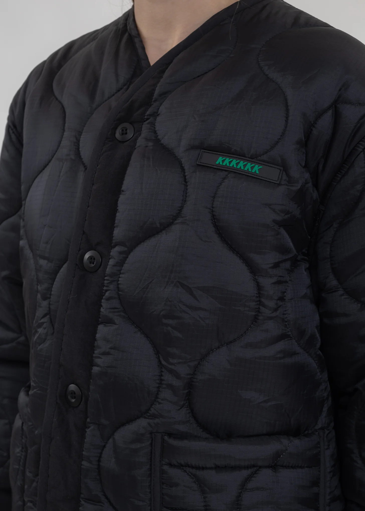 Black QUILTED JACKET With YLUML - Image 4
