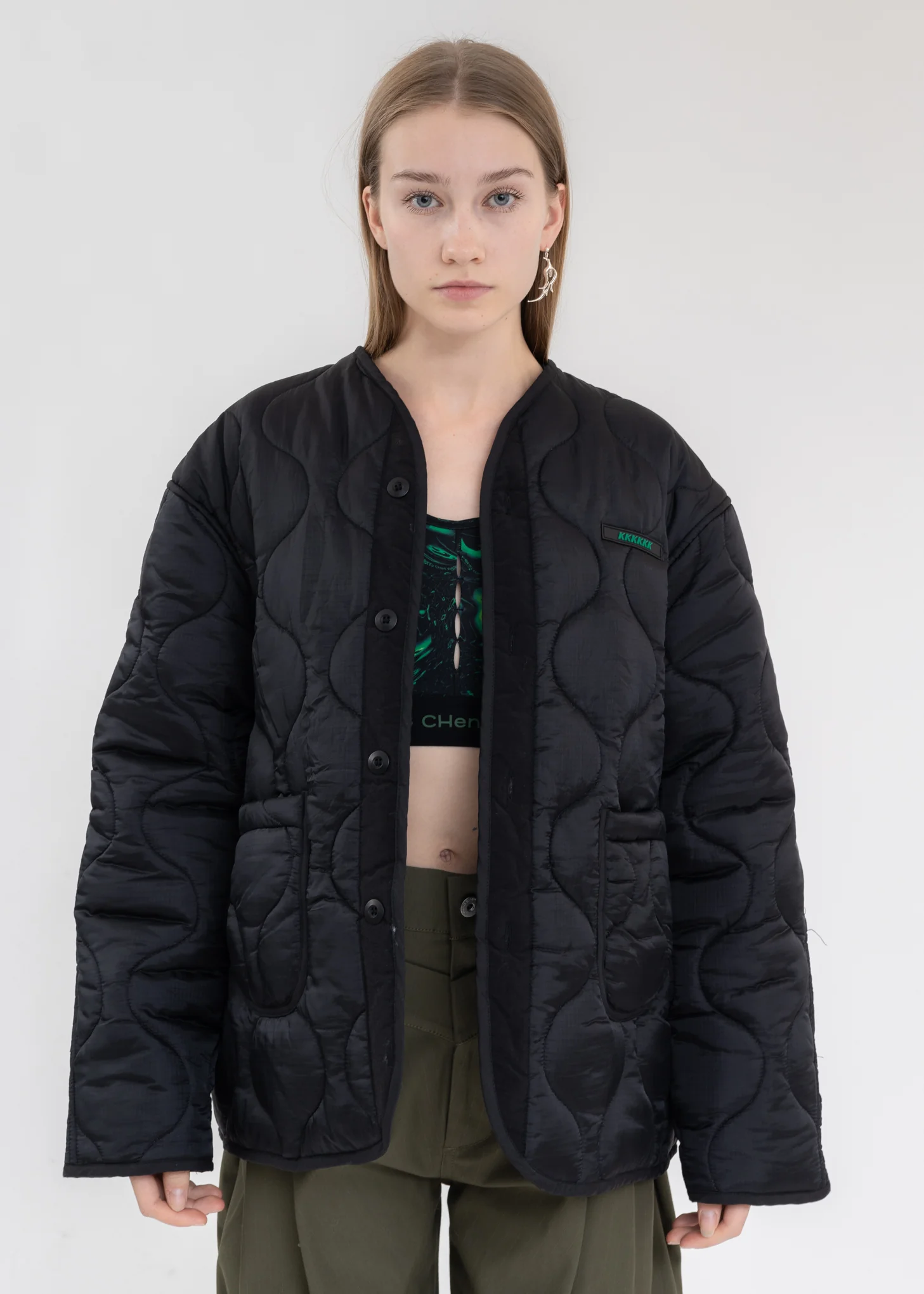 Black QUILTED JACKET With YLUML - Image 5