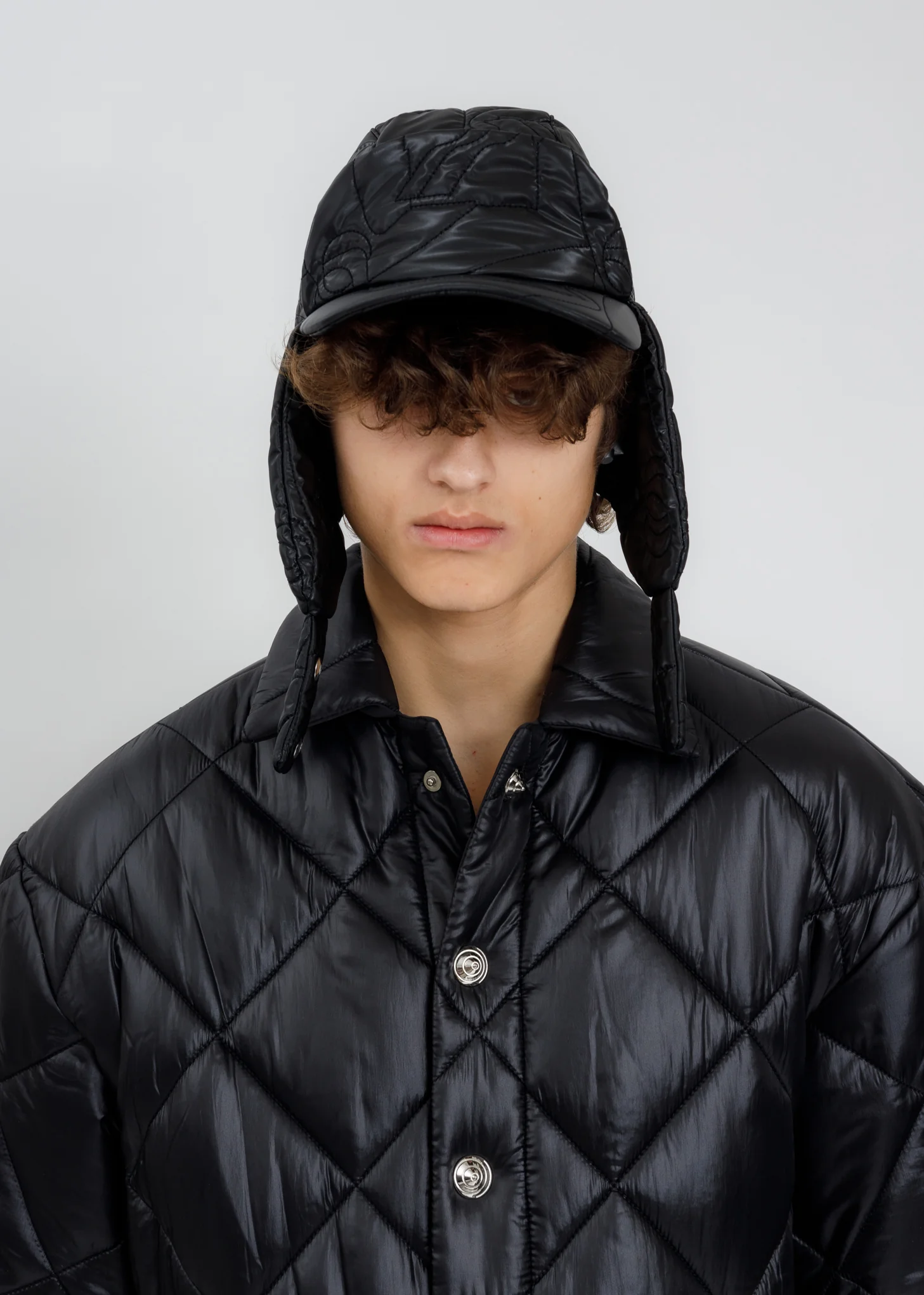 Black Quilted Trooper Hat - Image 4