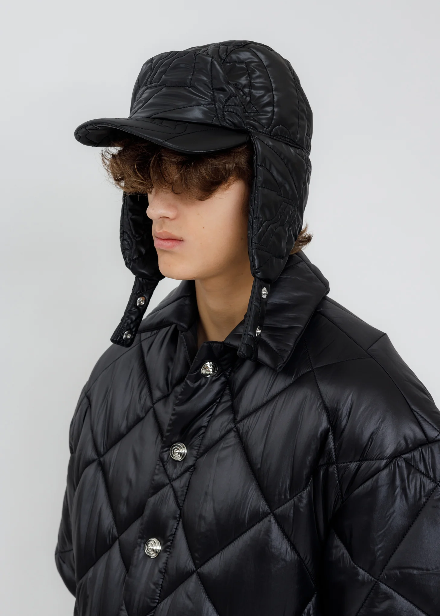 Black Quilted Trooper Hat - Image 5