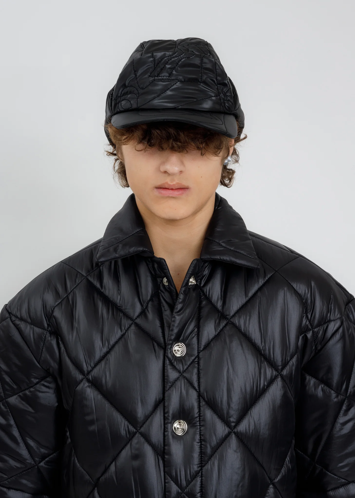 Black Quilted Trooper Hat - Image 6