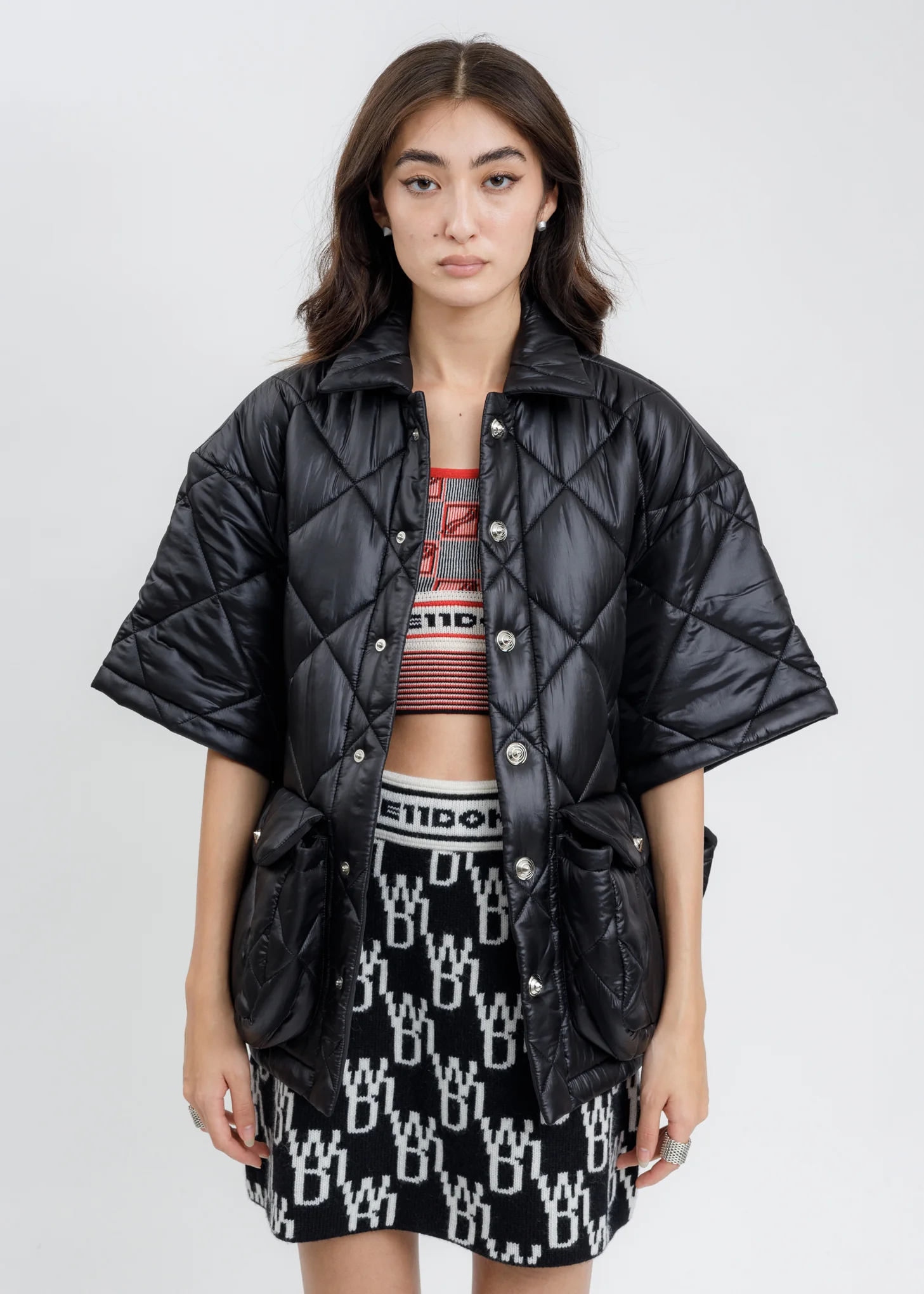 Black Quilting Cargo Shirt - Image 4