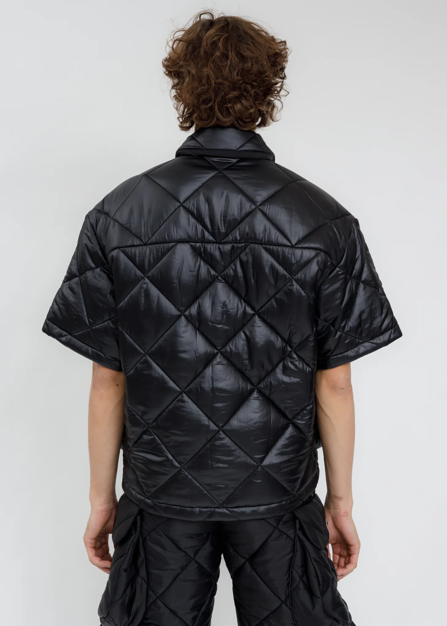 Black Quilting Cargo Shirt - Image 4