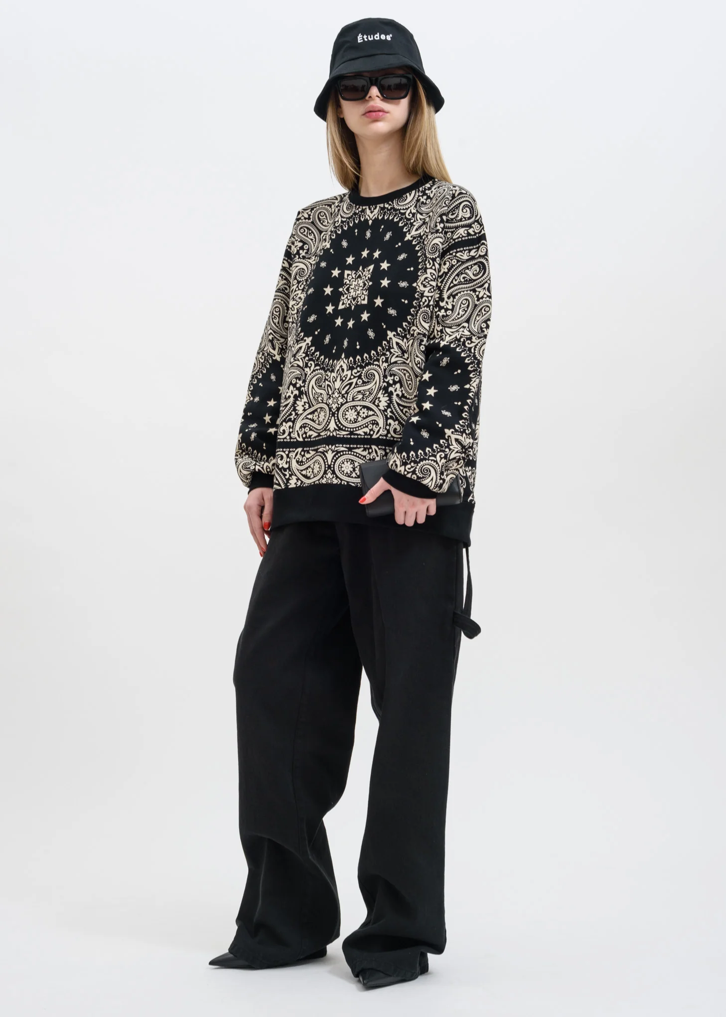 Black Racing Crew Bandana Sweatshirt - Image 2