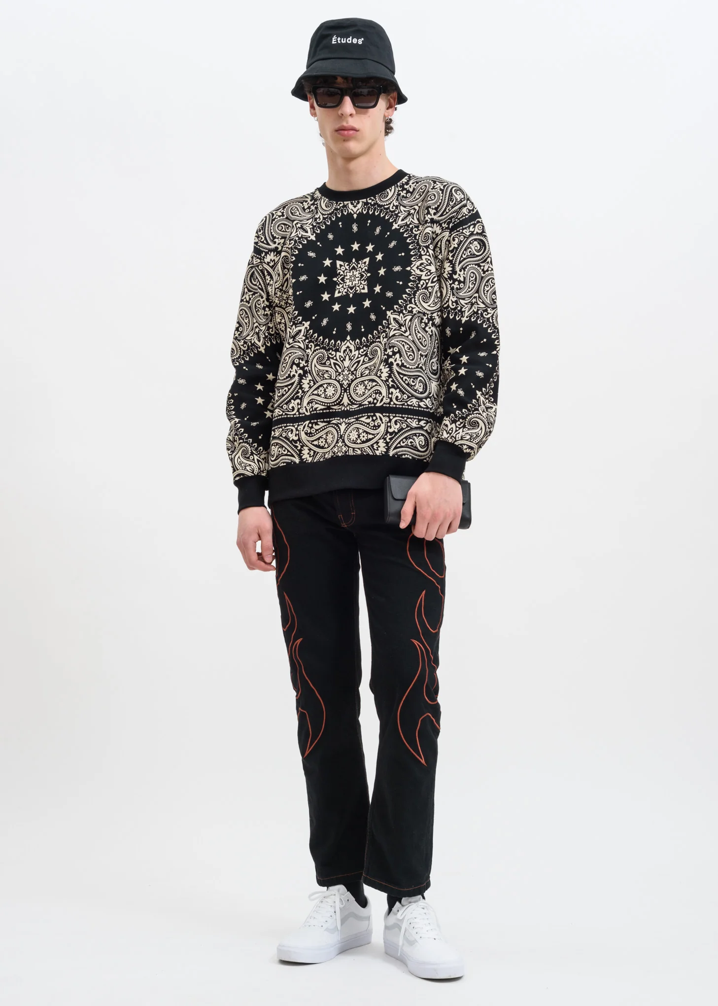 Black Racing Crew Bandana Sweatshirt - Image 4