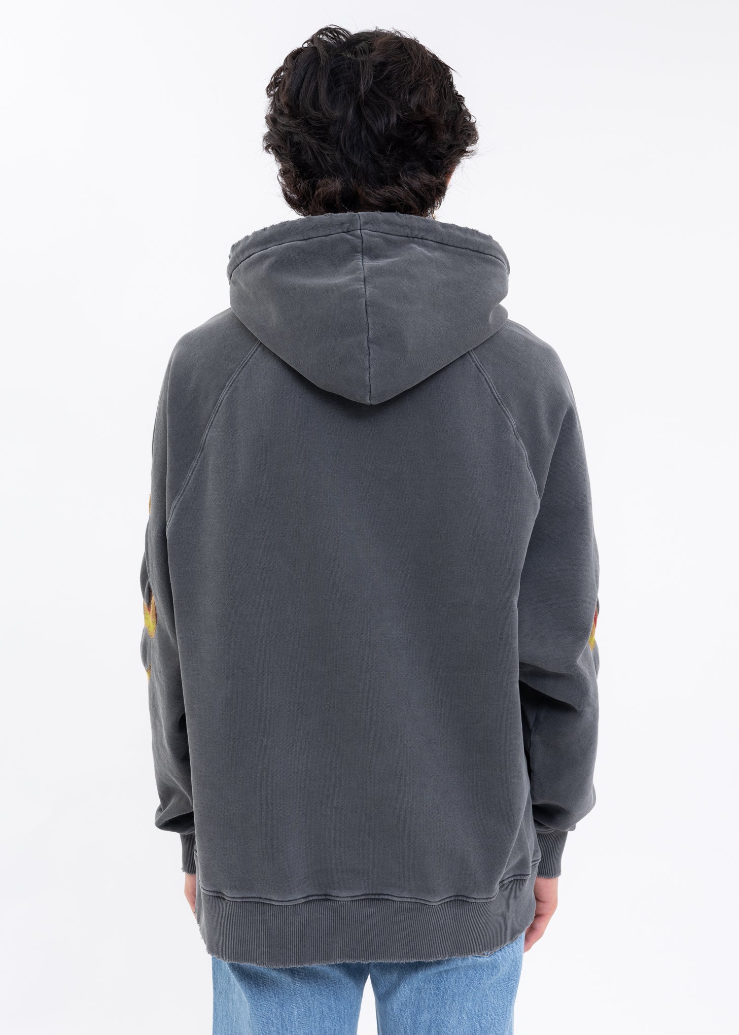 Washed Black RACING FLAMING Hoodies - Image 4