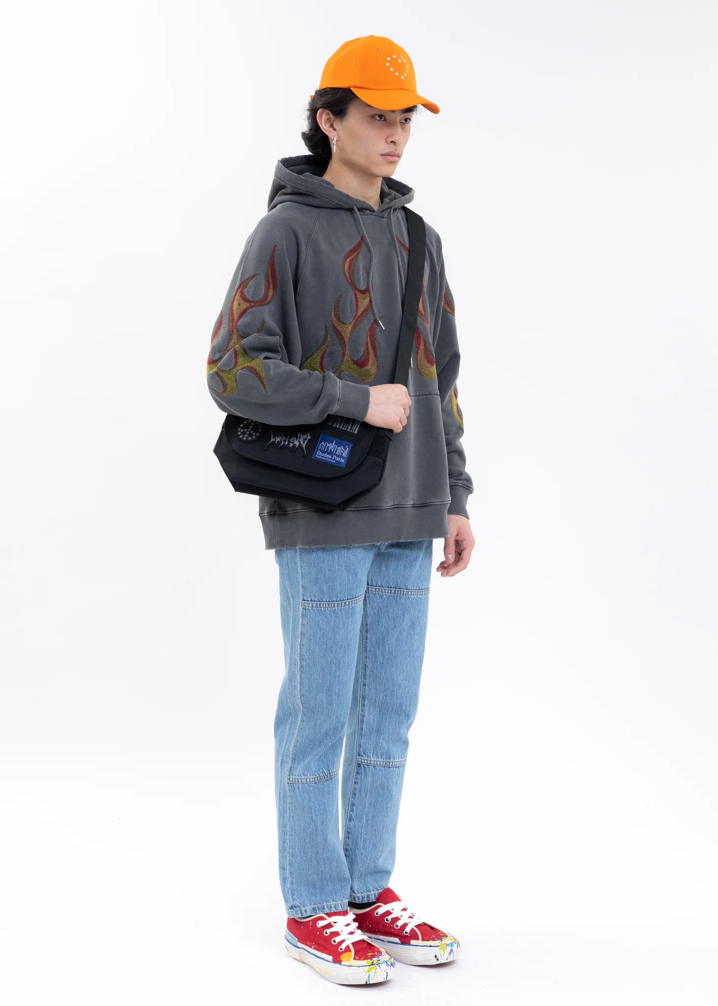 Washed Black RACING FLAMING Hoodies - Image 6