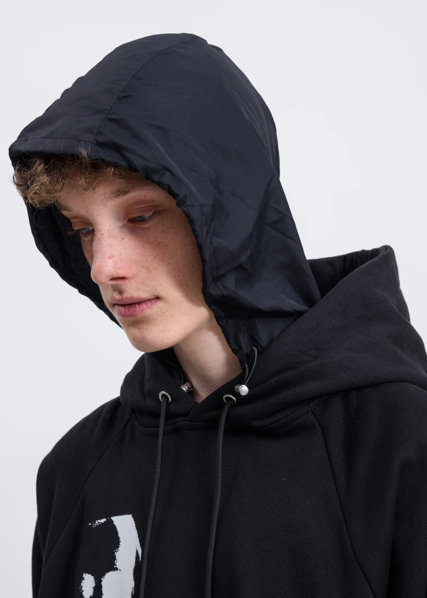 Black Raglan Faces Hoodie - Image 5