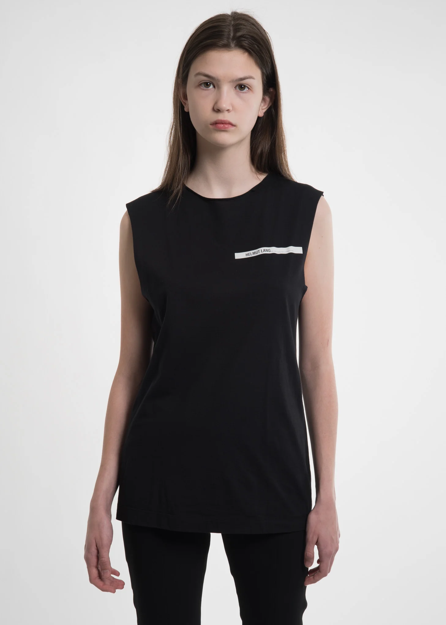 Black Raw Edge Muscle Tank