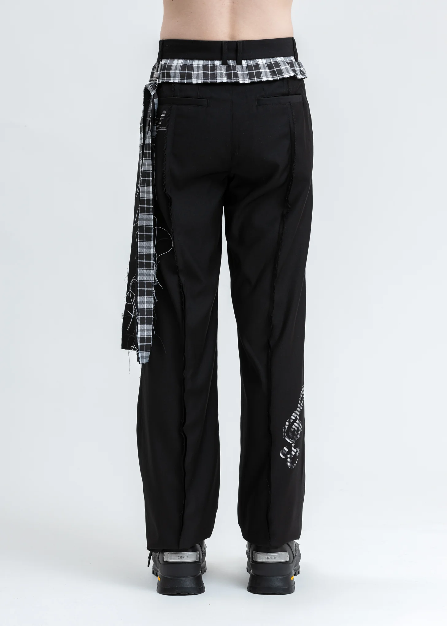 Black Raw Edge Tailored Trouser - Image 2
