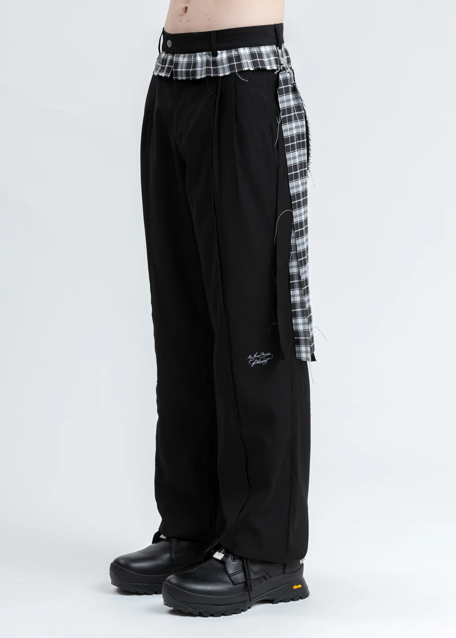 Black Raw Edge Tailored Trouser - Image 3
