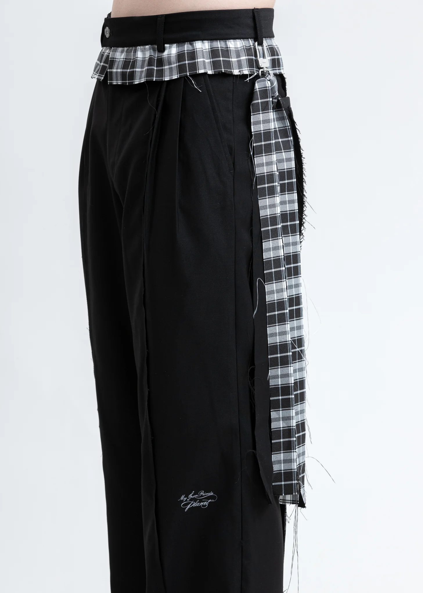 Black Raw Edge Tailored Trouser - Image 4