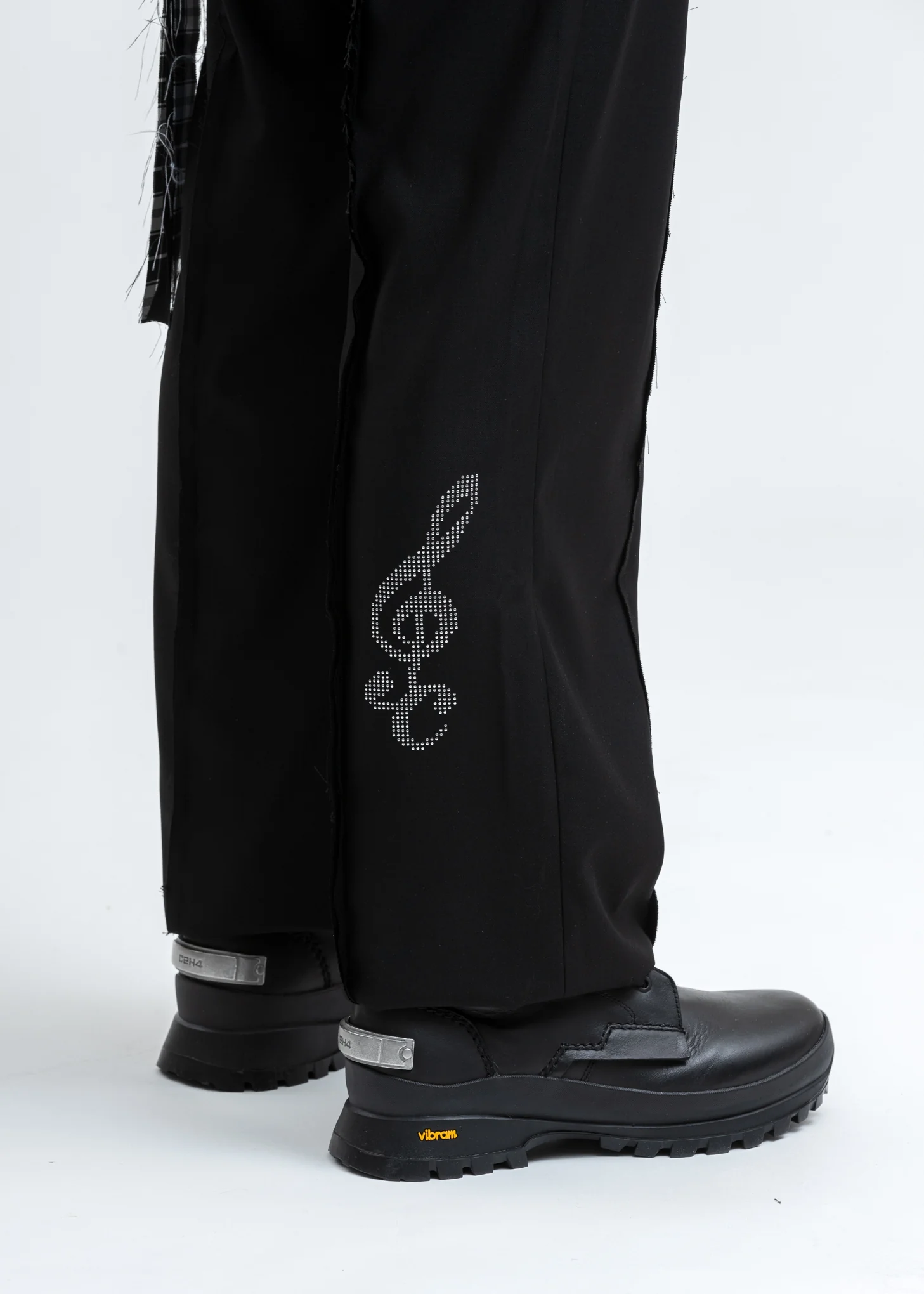 Black Raw Edge Tailored Trouser - Image 5