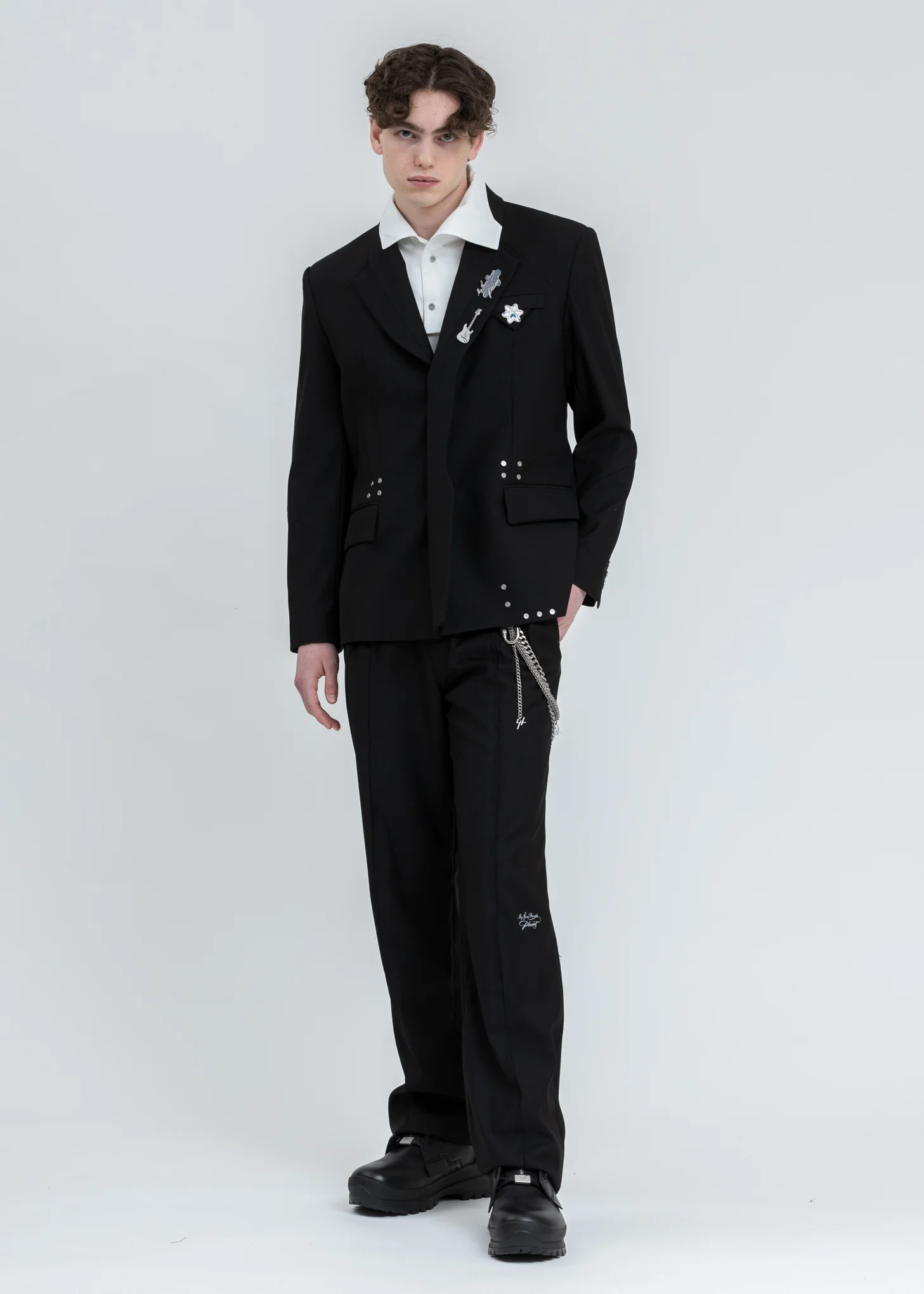 Black Raw Edge Tailored Trouser - Image 8