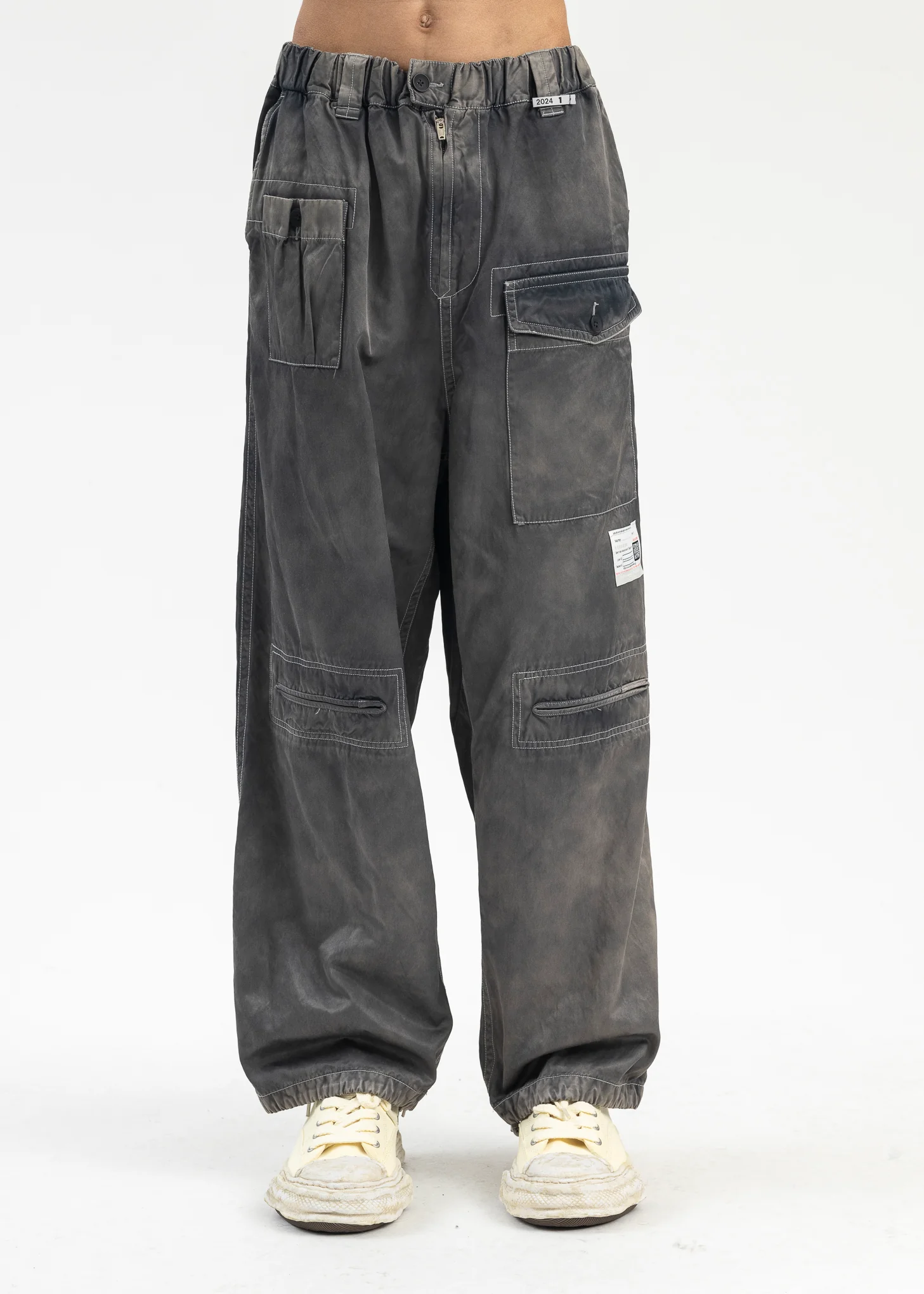 BLACK RC TWILL CARGO TROUSERS