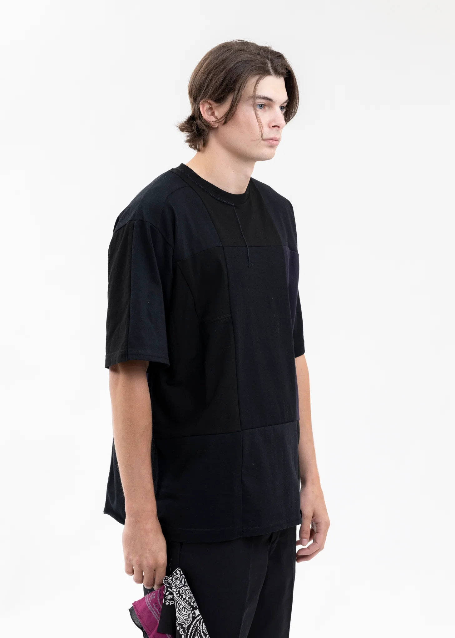 BLACK RE-CONSTRUCTED VINTAGE PATCHWORK TEE 2 - Image 3