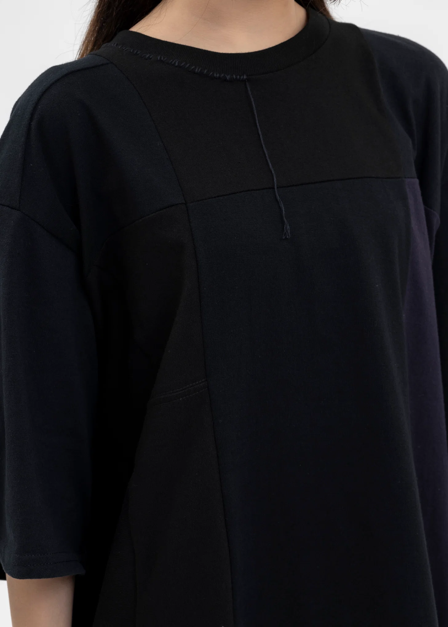 BLACK RE-CONSTRUCTED VINTAGE PATCHWORK TEE 2 - Image 4