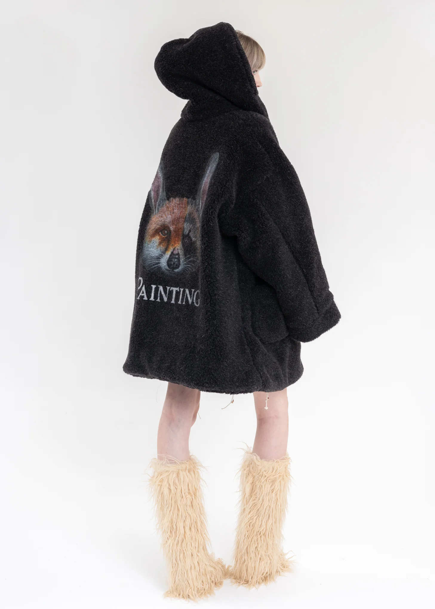 Black REAL FUR MIX FAKE FUR JACKET - Image 6