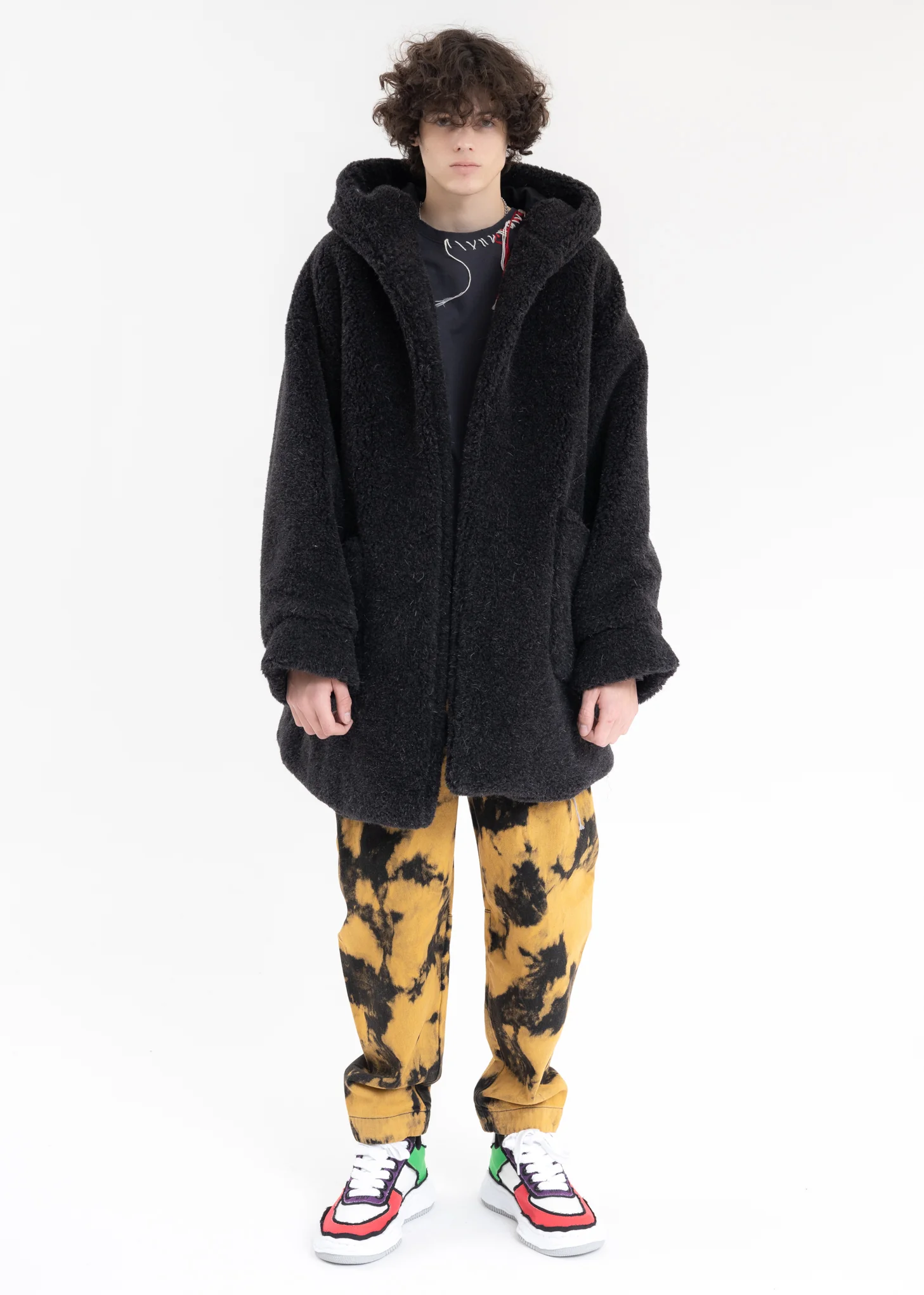 Black REAL FUR MIX FAKE FUR JACKET