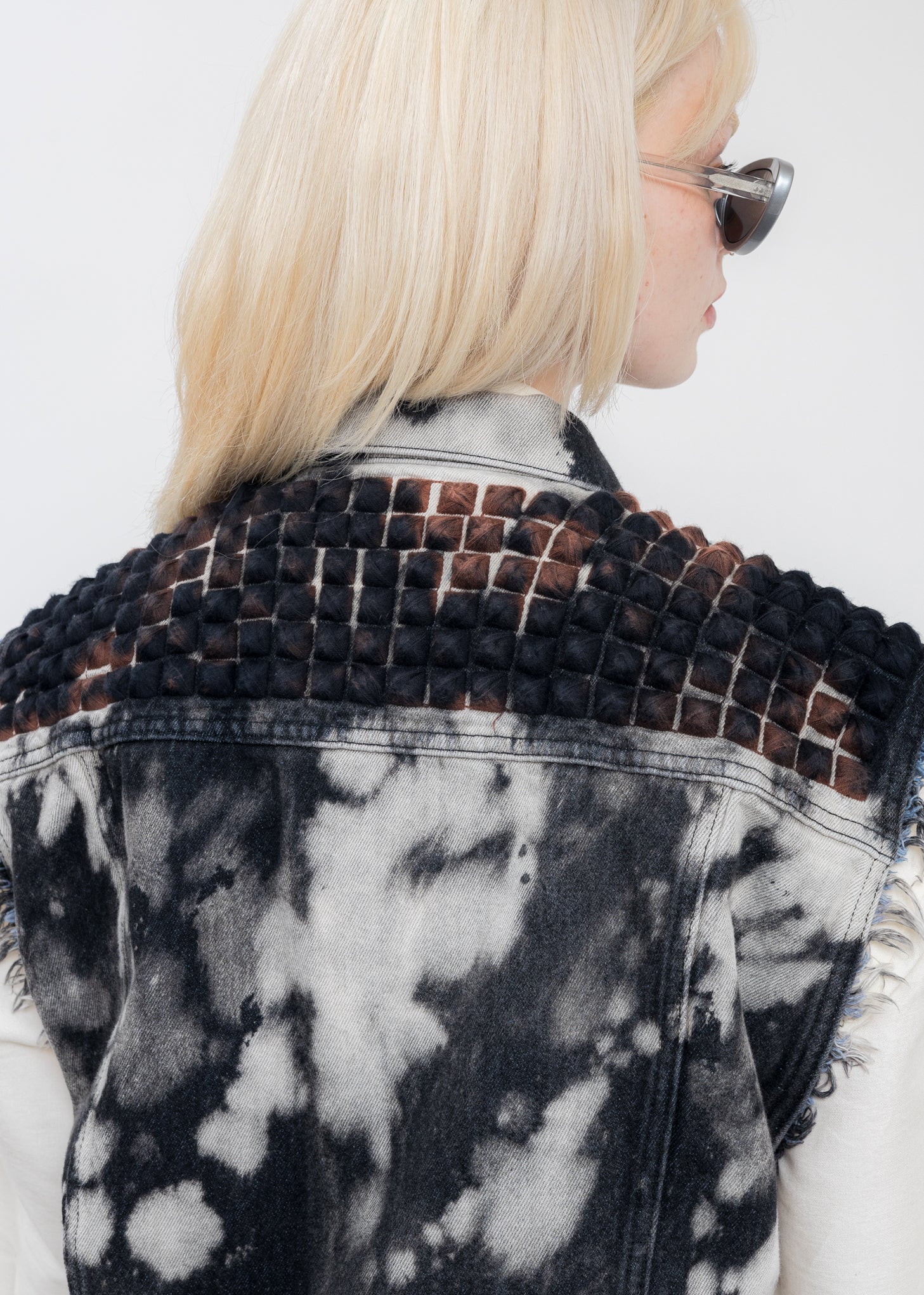 Black RECYCLE PUNK DENIM Vest - Image 2