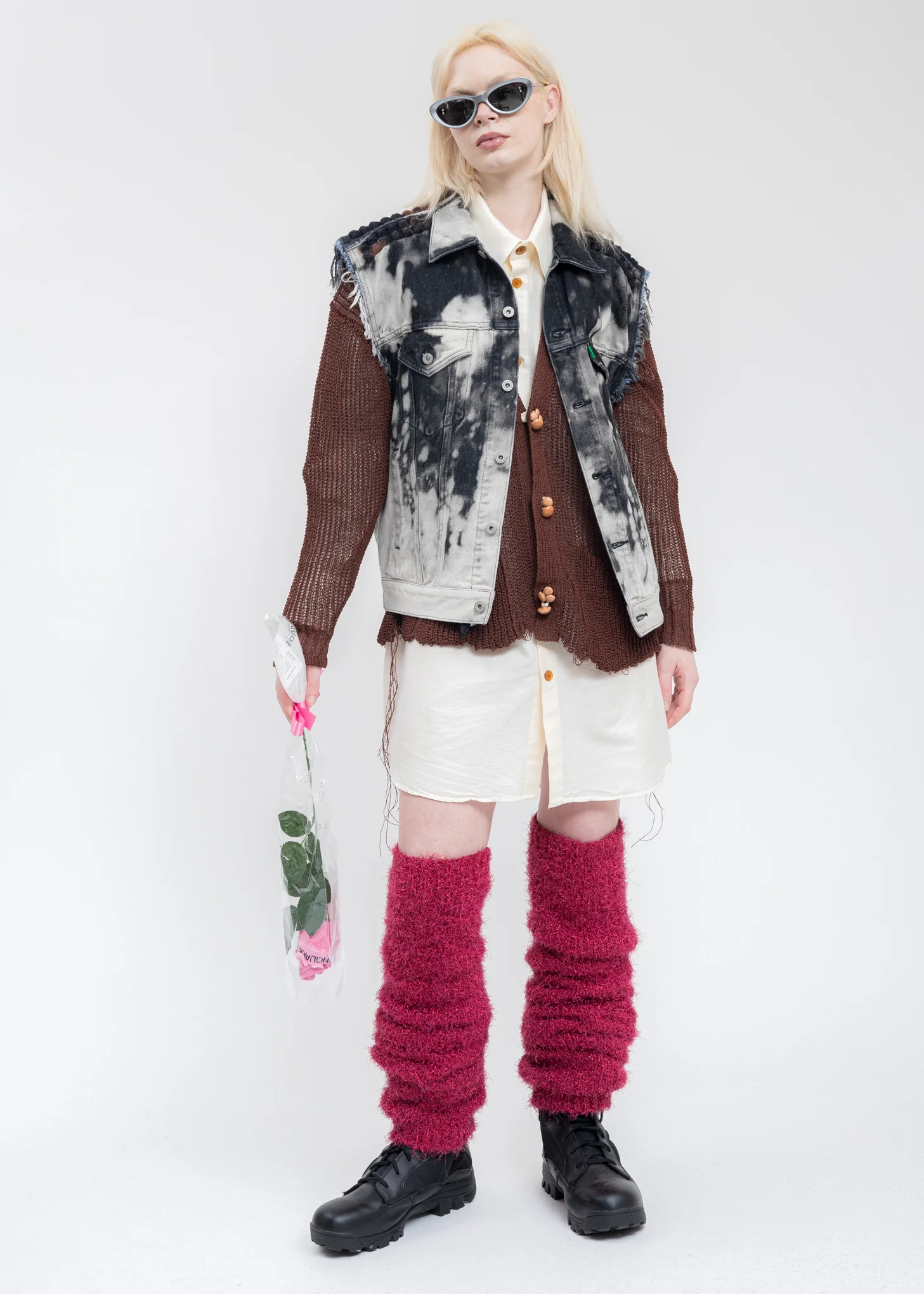 Black RECYCLE PUNK DENIM Vest - Image 8