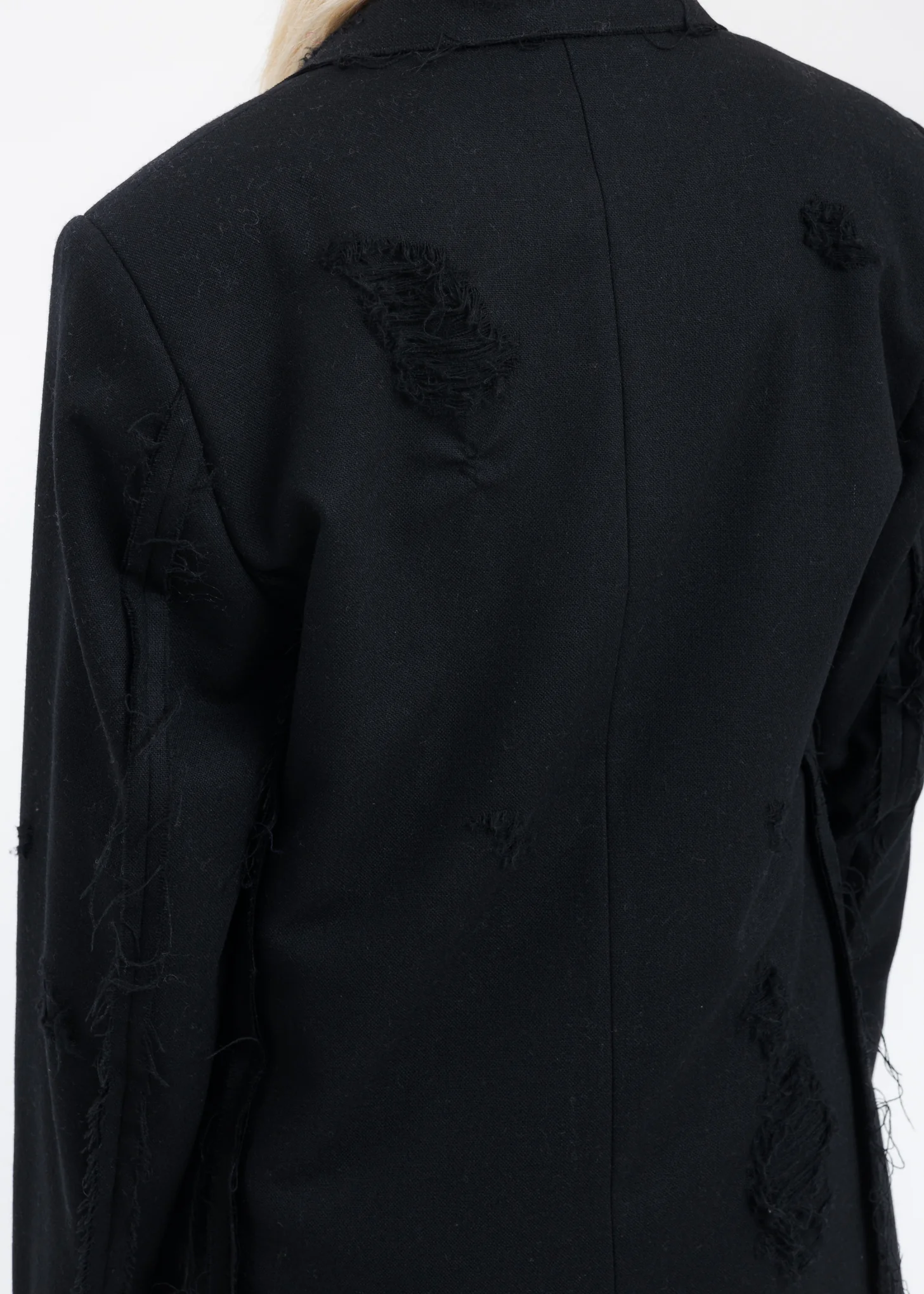 Black RECYCLE WOOL DAMAGED Jacket - Image 3