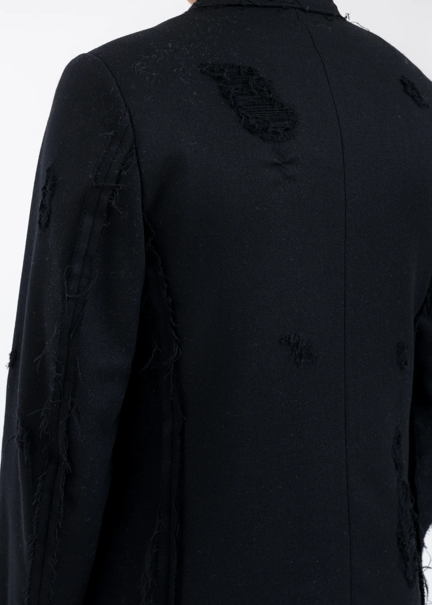 Black RECYCLE WOOL DAMAGED Jacket - Image 5