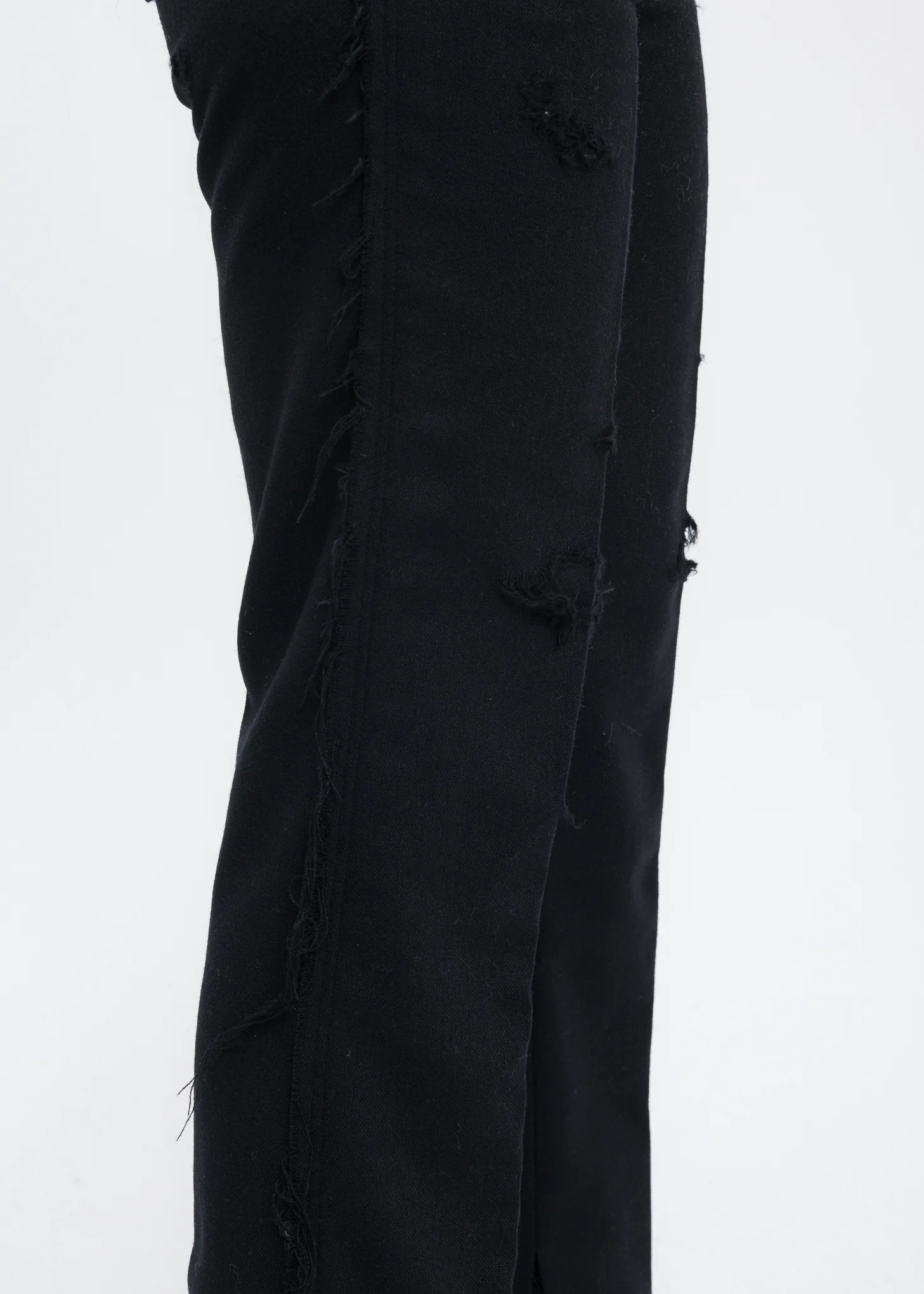 Black RECYCLE WOOL DAMAGED Trousers - Image 6