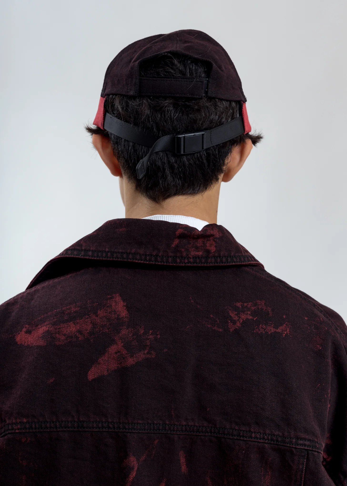 Black & Red Logo Denim Baseball Cap - Image 3