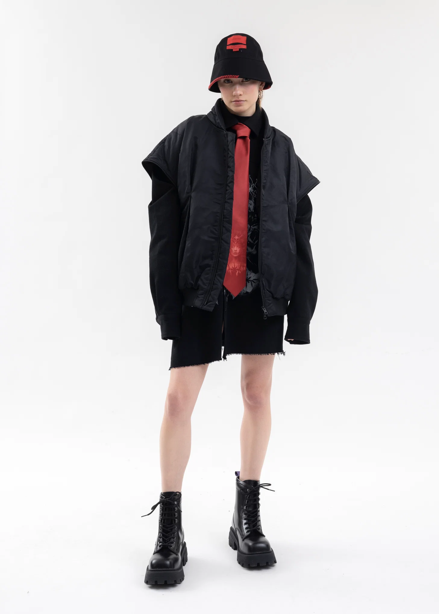 BLACK RED LABEL KSK BUCKET HAT - Image 5