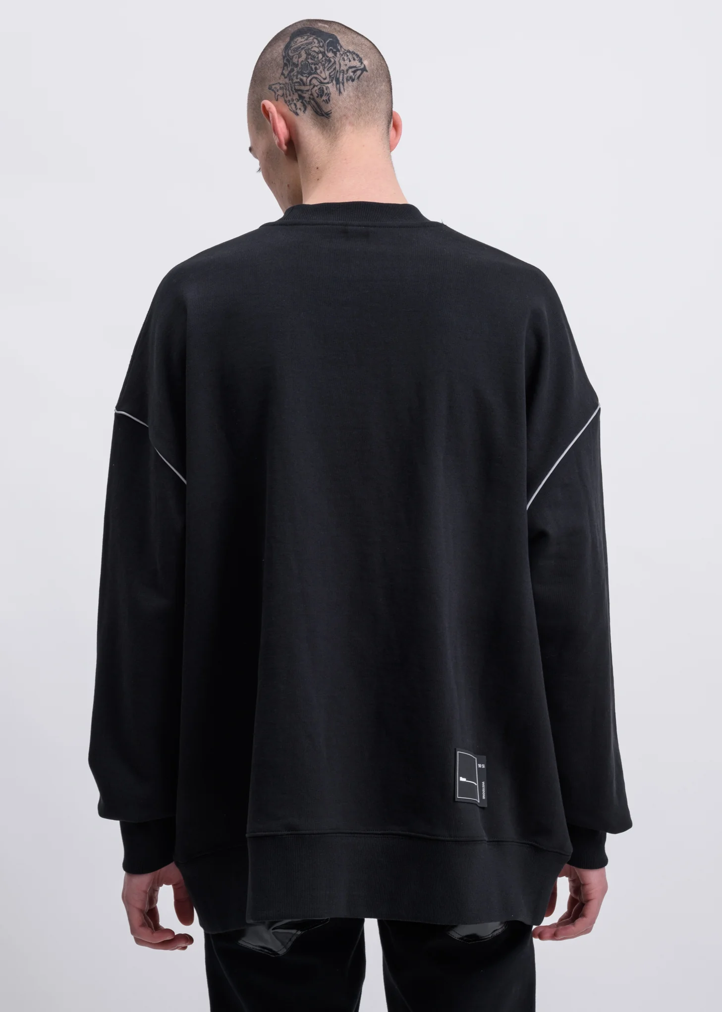 Black Reflective Logo Pullover Sweater - Image 2