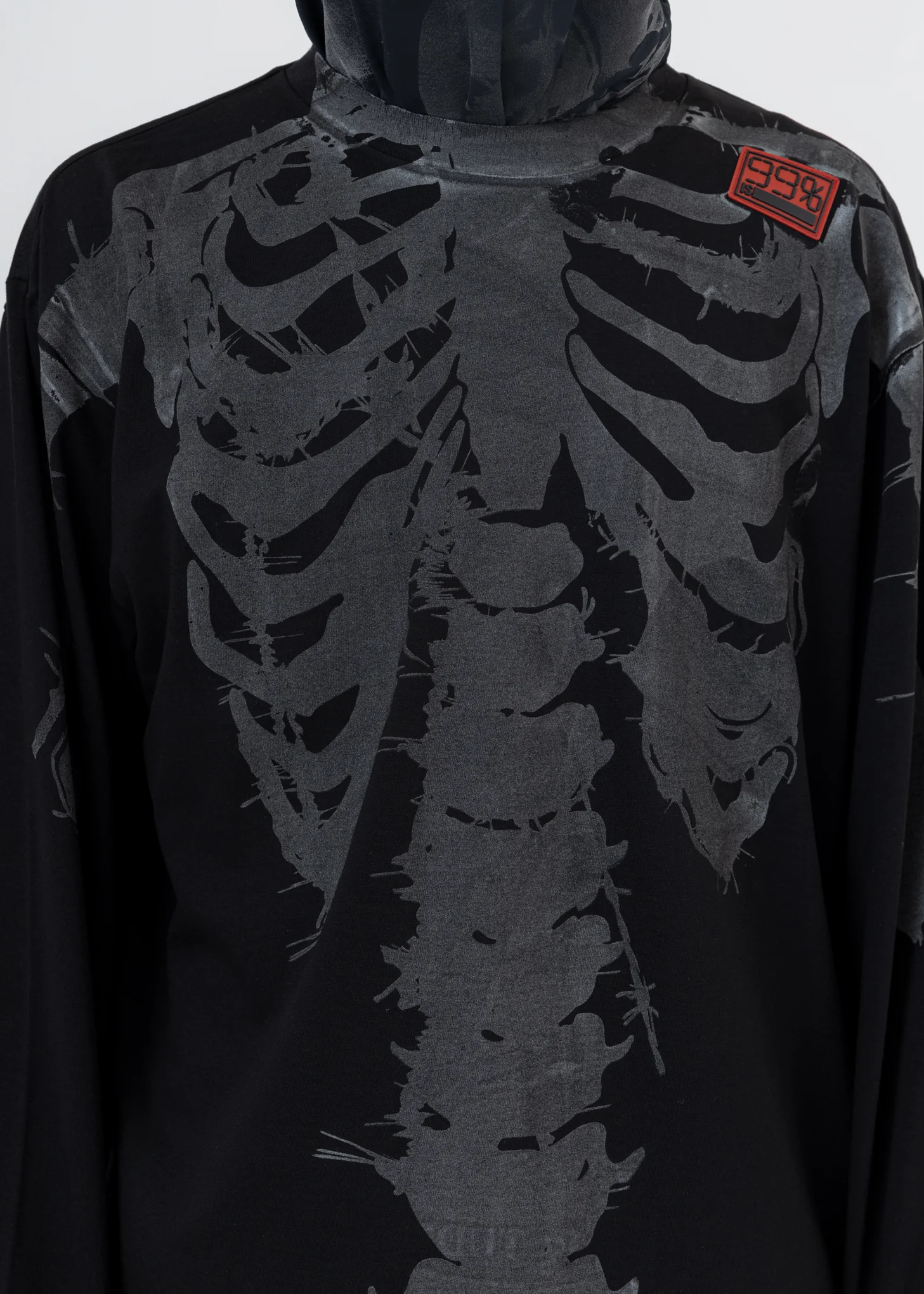 Black Reflective Skull Long Sleeve T-Shirt - Image 6