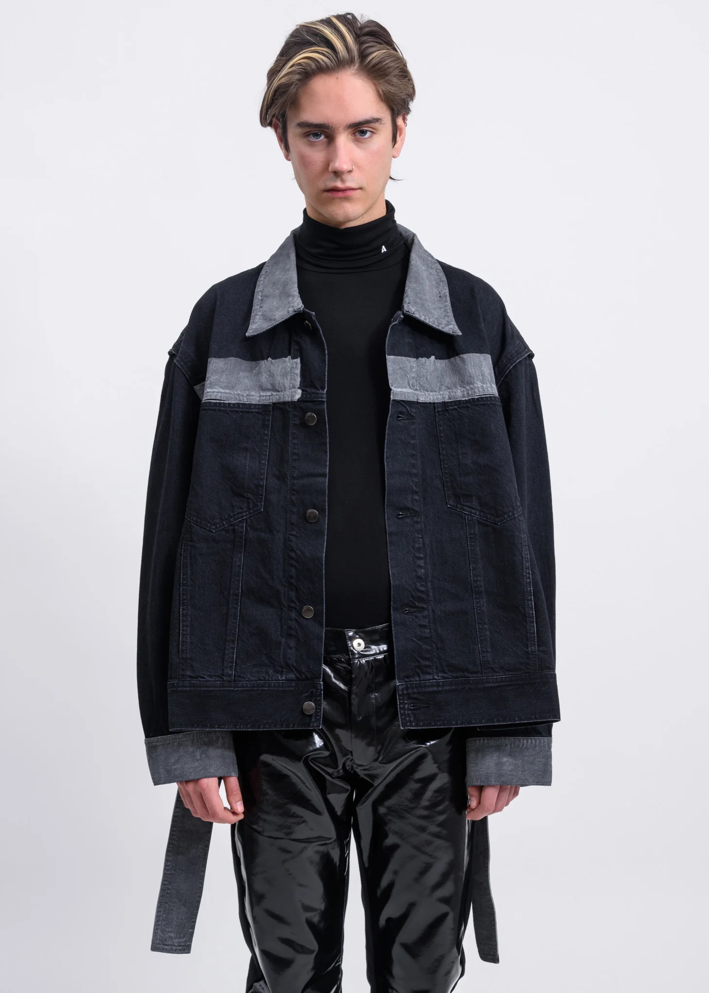 Black Reflector Denim Jacket - Image 10