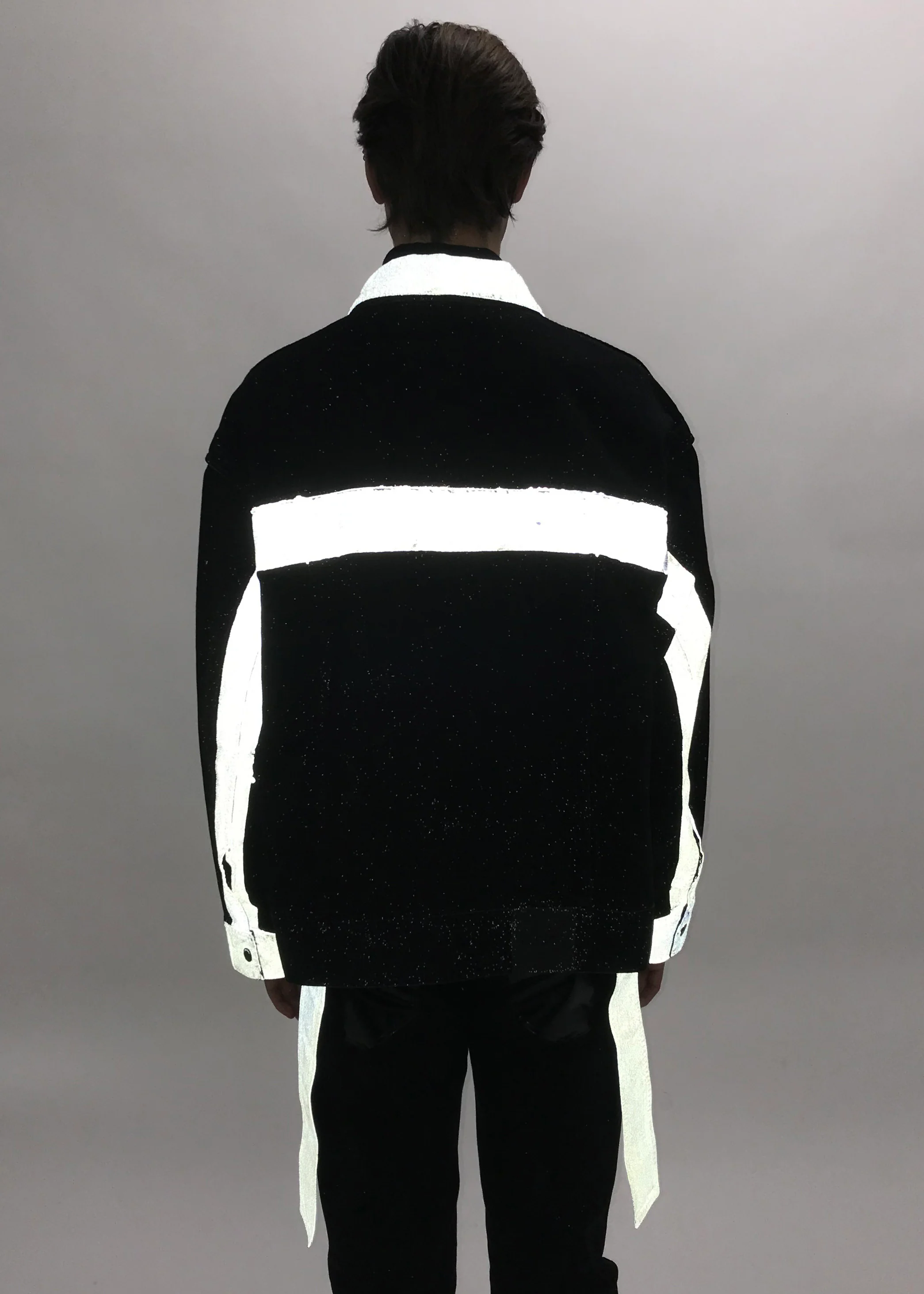 Black Reflector Denim Jacket - Image 5