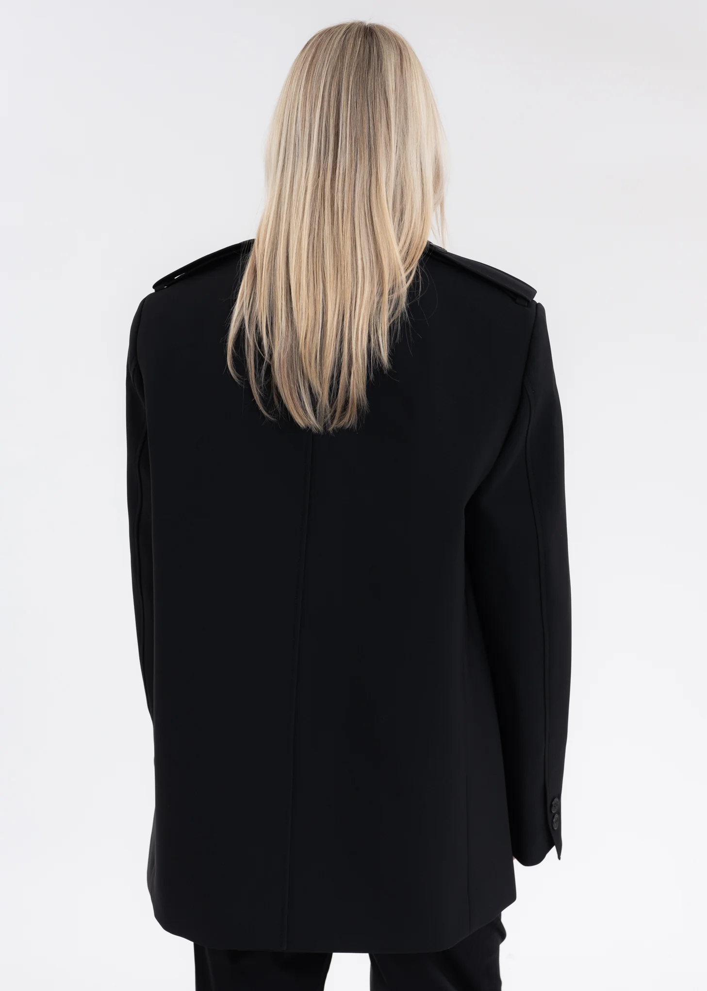 BLACK REGULAR COLLAR JACKET - Image 3