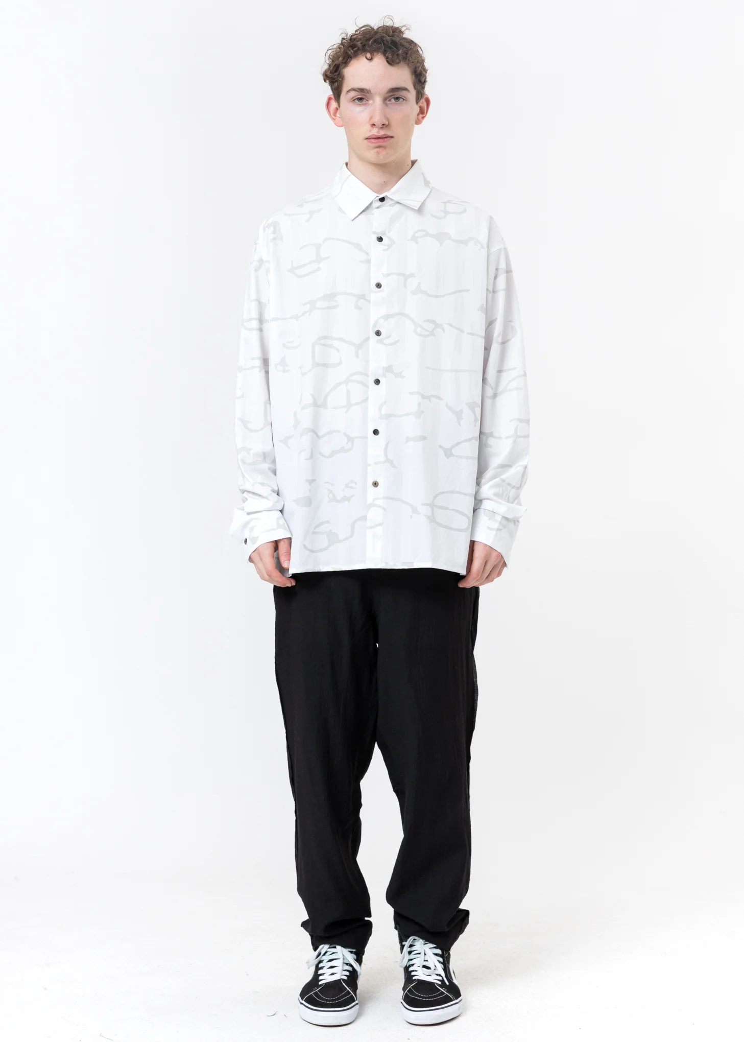 Black Relaxed Crinkled Trousers - Image 6