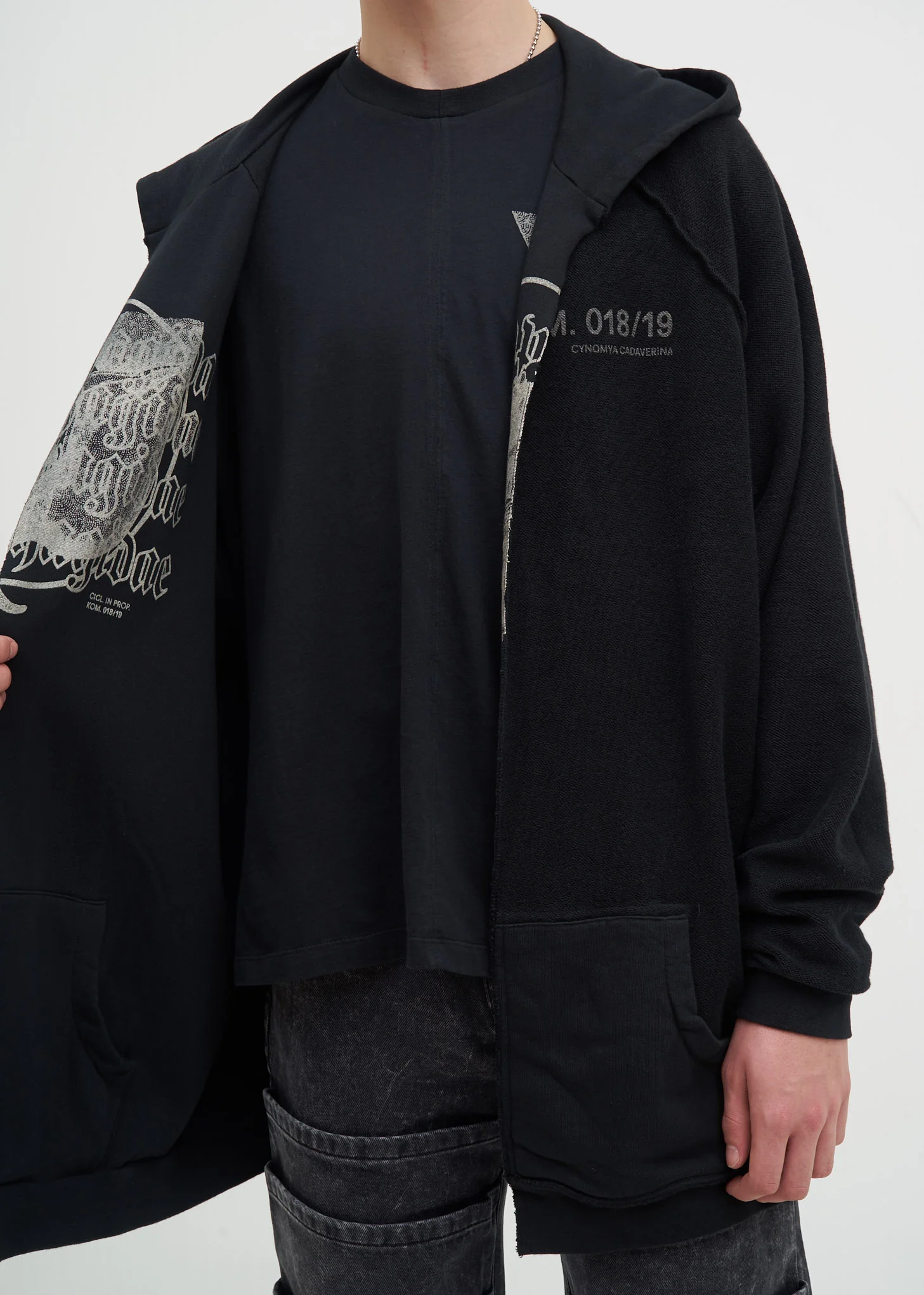 Black Reversible Oversized Hoodie - Image 4