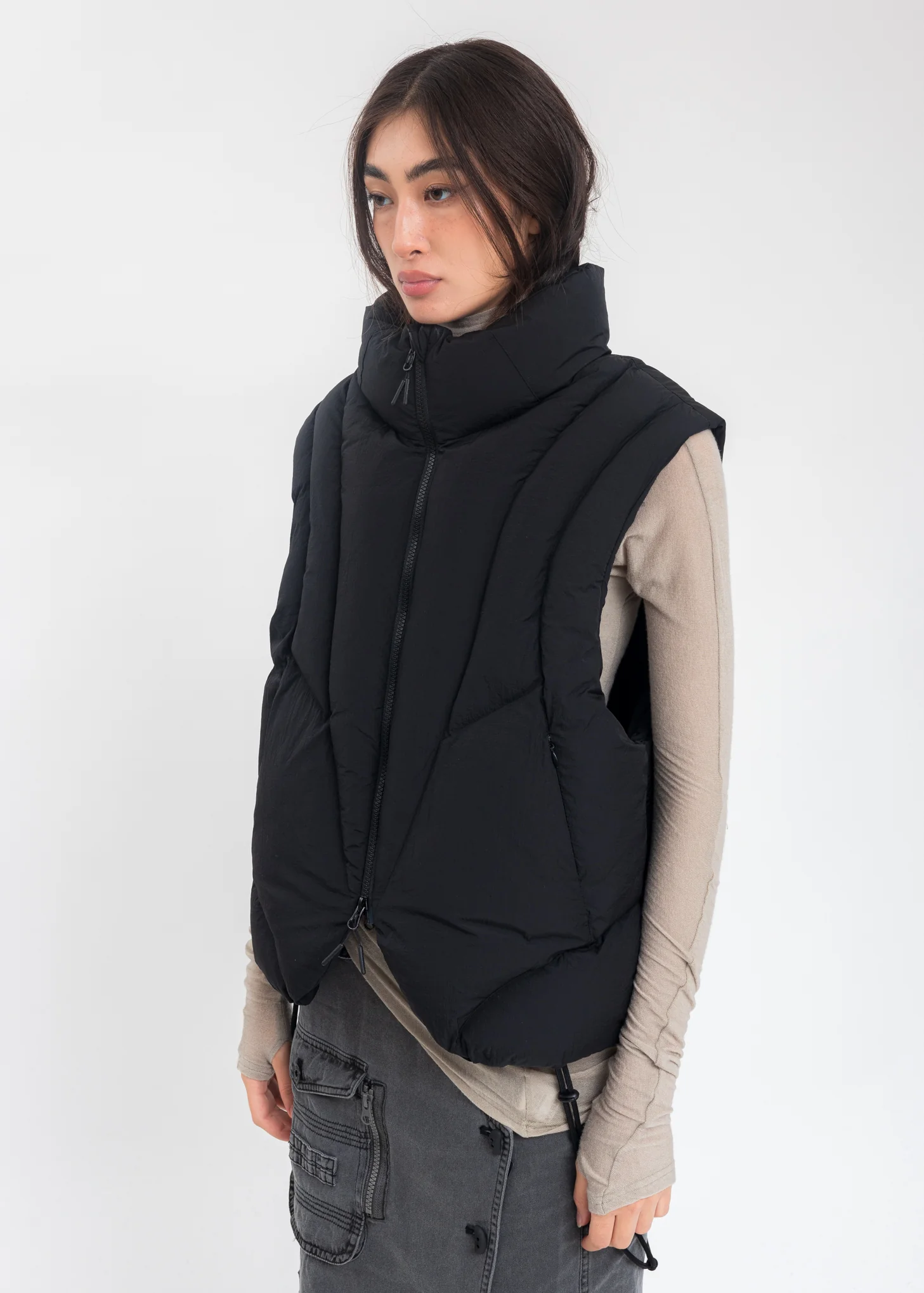 Black Reversible Padded Vest - Image 3