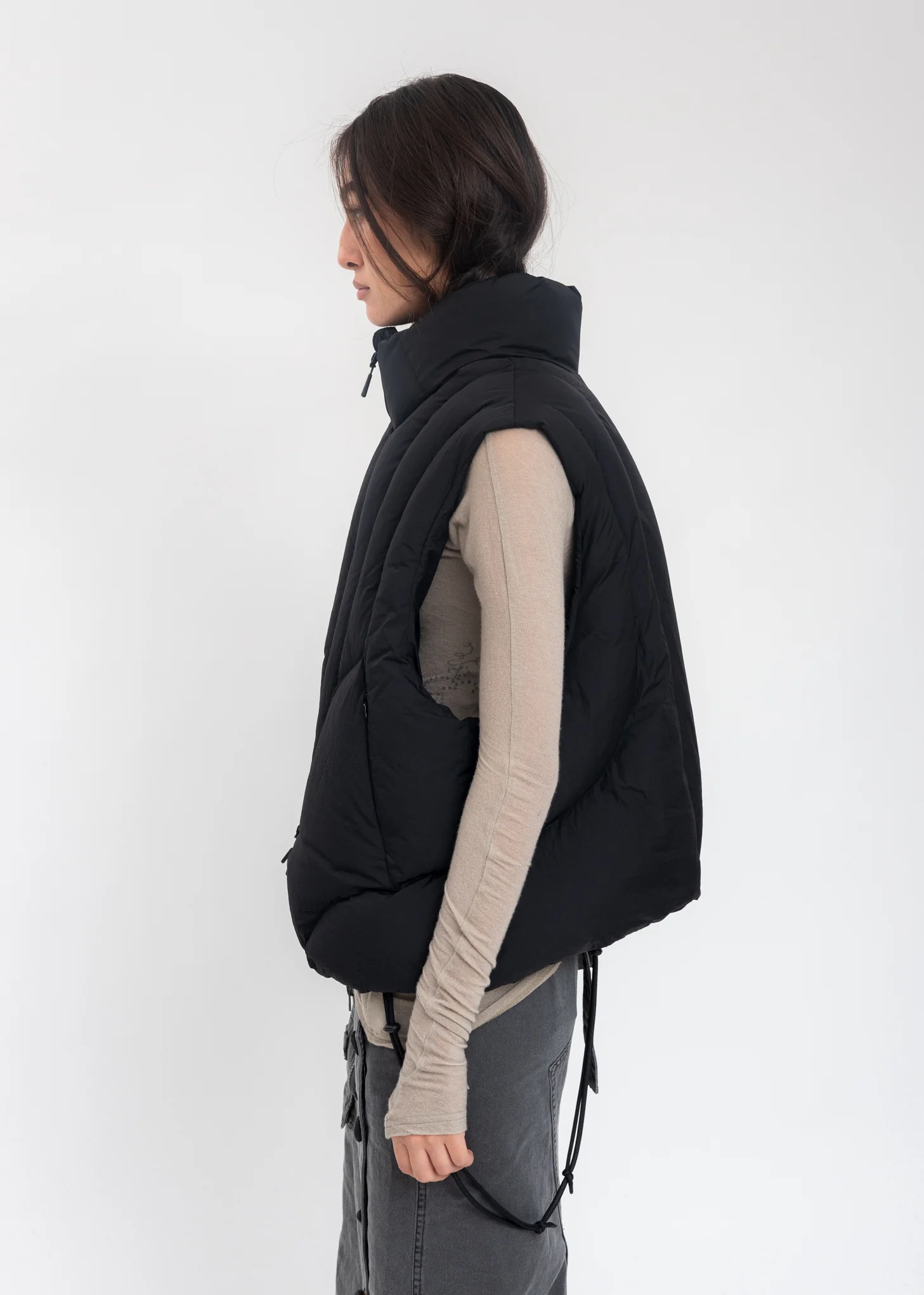 Black Reversible Padded Vest - Image 6